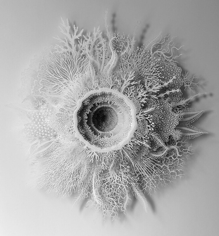 Rogan Brown Paper Sculpture - Ghost Coral Bouquet, 2020