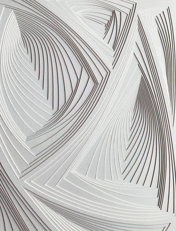 Elizabeth Gregory-Gruen Hand Cut Paper Sculpture - "All Over 3", 2020