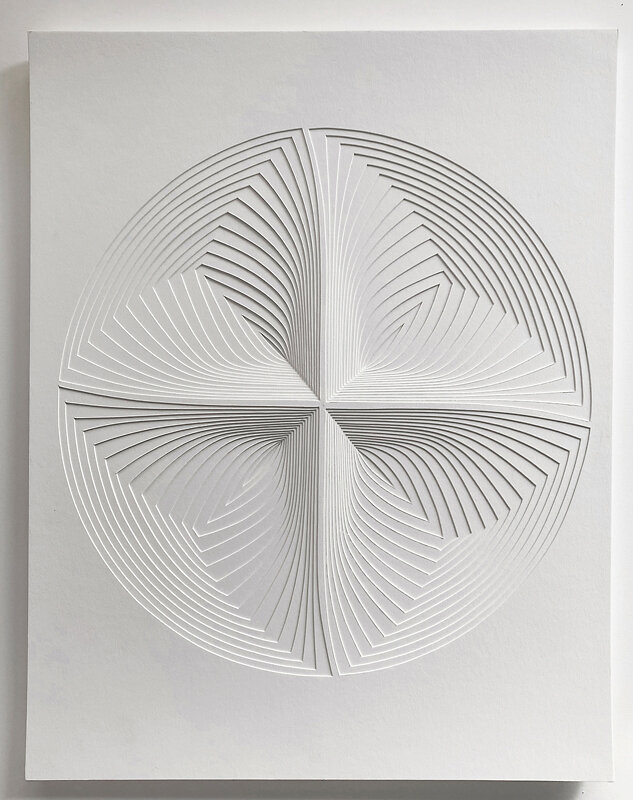 Elizabeth Gregory-Gruen Hand Cut Paper Sculpture - "Circle Four Piece", 2020