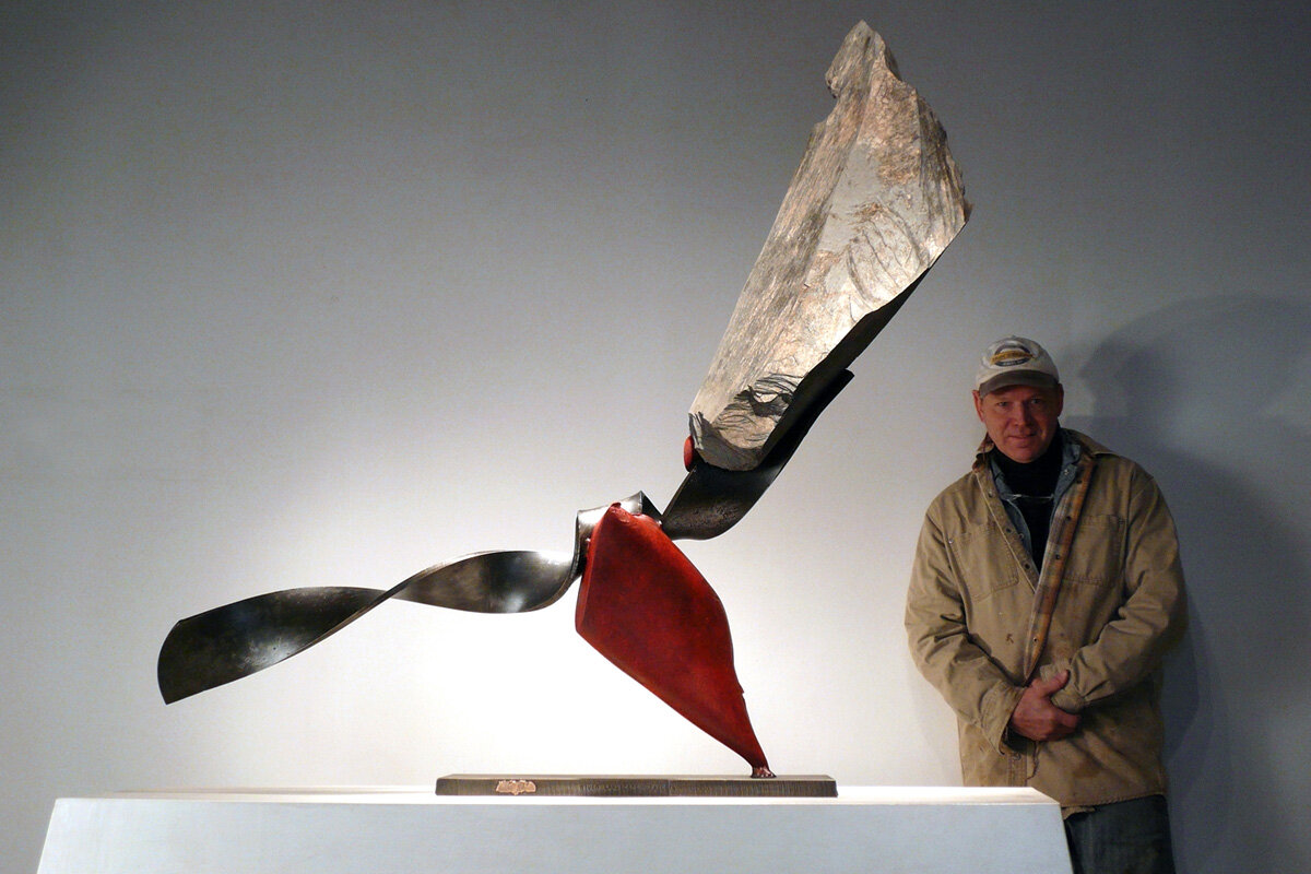 John Van Alstine Sculpture | "River Landscape (tailfin)", 2014