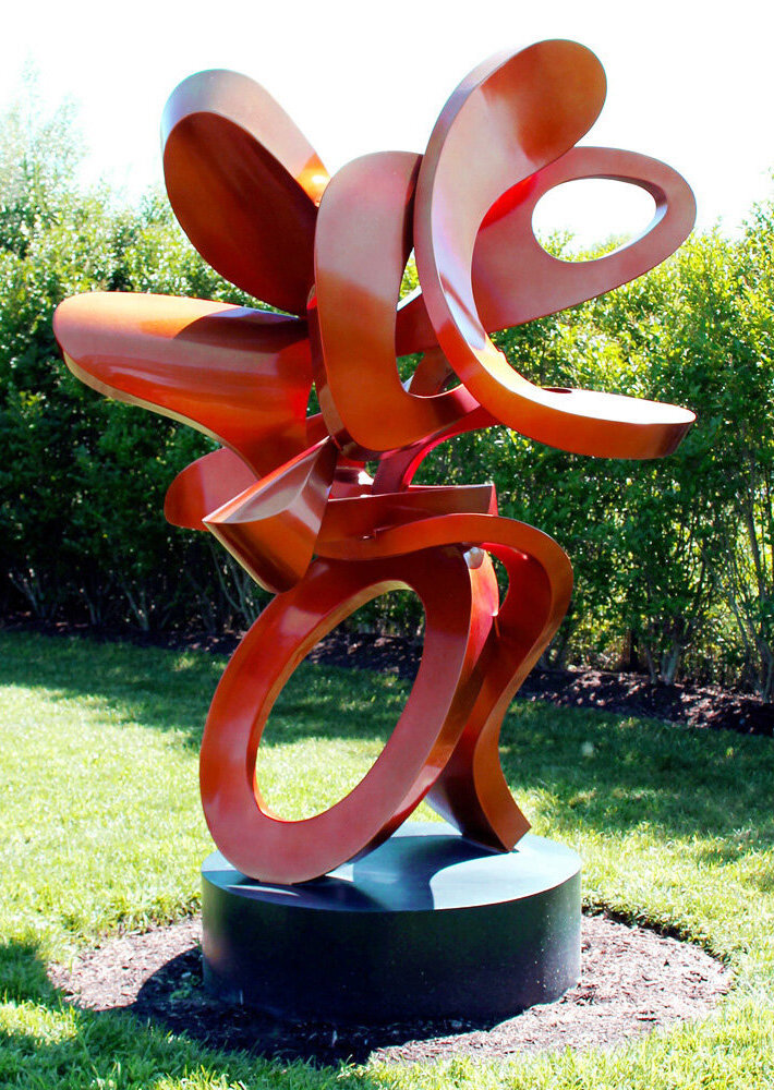 "Scarlet" Abstract Metal Sculpture by Kevin Barrett