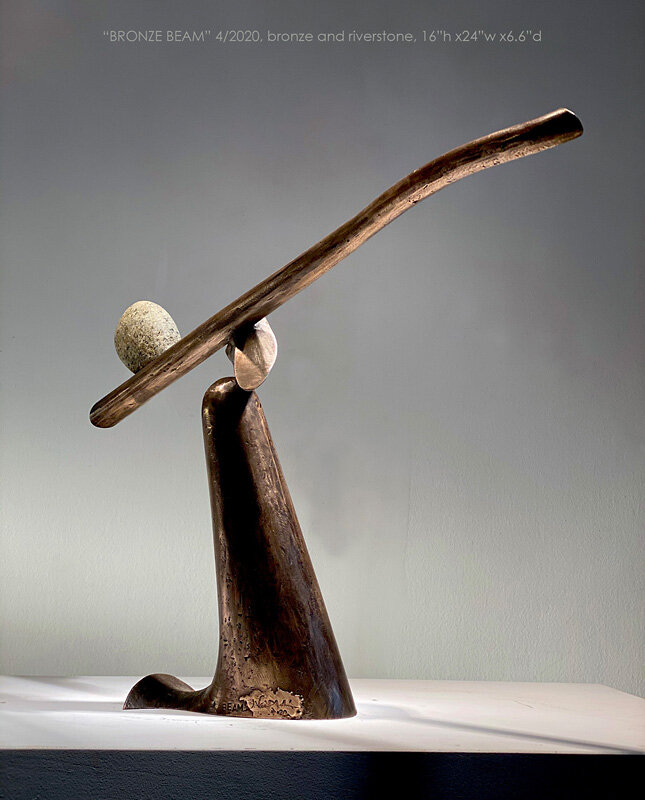 John Van Alstine Sculpture | "Bronze Beam", 2020