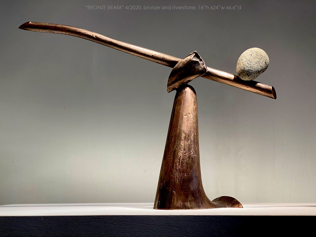 John Van Alstine Sculpture | "Bronze Beam", 2020