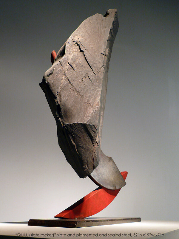 John Van Alstine Sculpture | "Quill II (Slate Rocker)", 2003