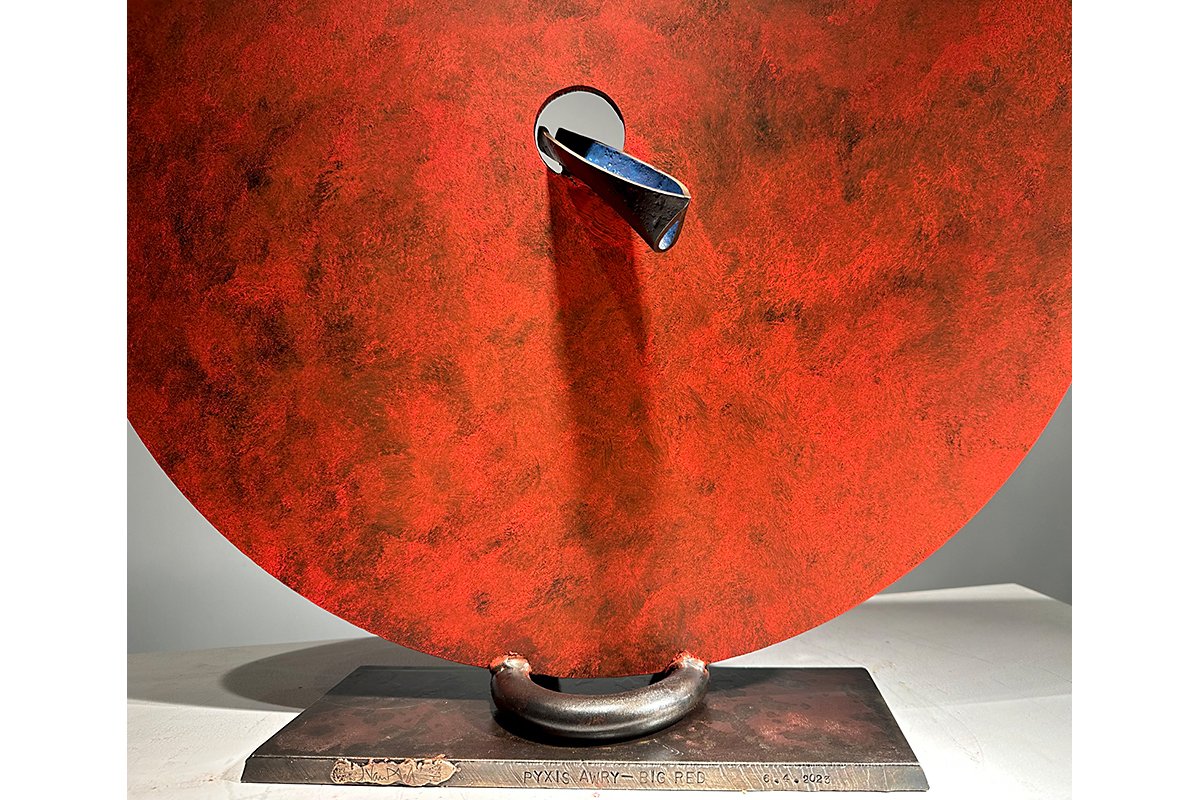 John Van Alstine Sculpture | "Pyxis Awry (big red)", 2023