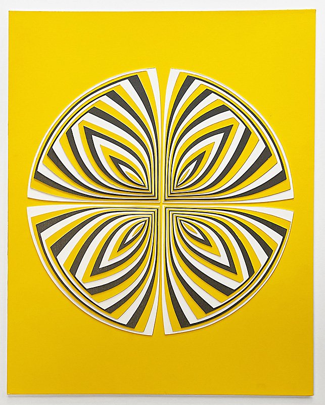 Elizabeth Gregory-Gruen Hand Cut Paper Sculpture - "Yellow Graphite - Out", 2023