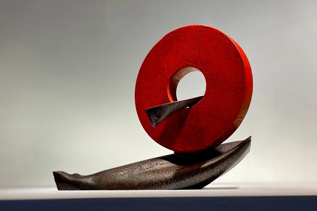   John Van Alstine Portals and Passages 4-20 , 2020  Bronze, pigmented and sealed steel 8" x 10" x 4"   $3,500  