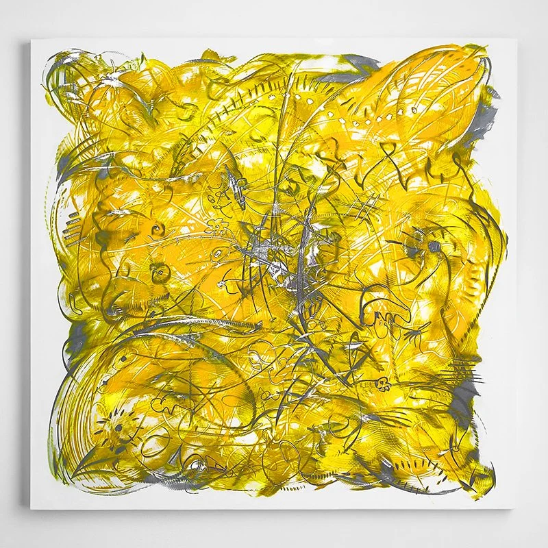   Kevin Barrett Lemon Squeeze , 2026  Epoxy, acrylic, and urethane on aluminum 28" x 28"   $8,000  