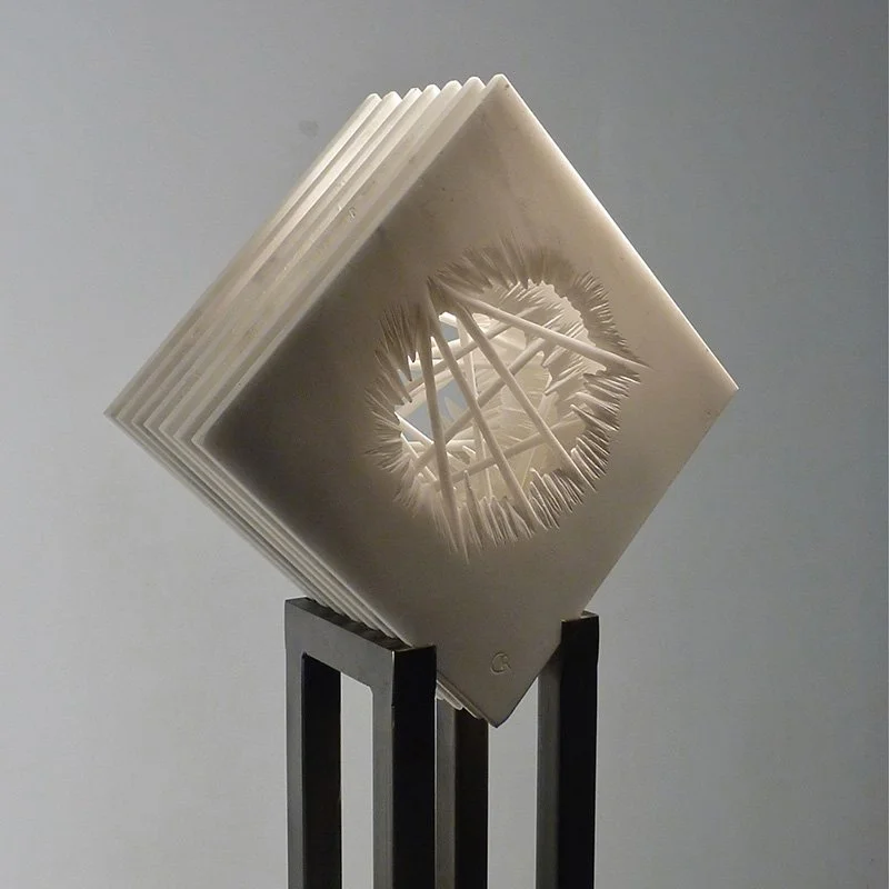   Caroline Ramersdorfer Inner View VII , 2011  Marble and steel 66" x 17" x 12" 