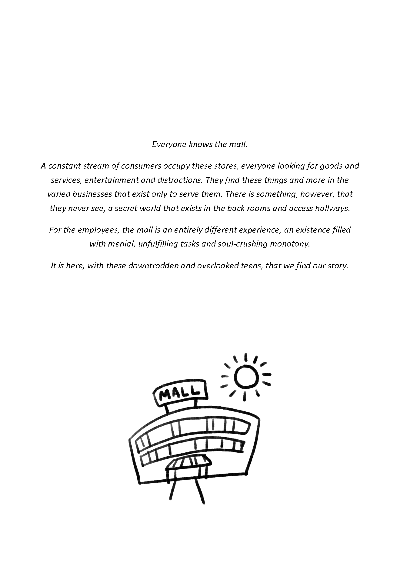 The original  Mall Kid’ s foreword.