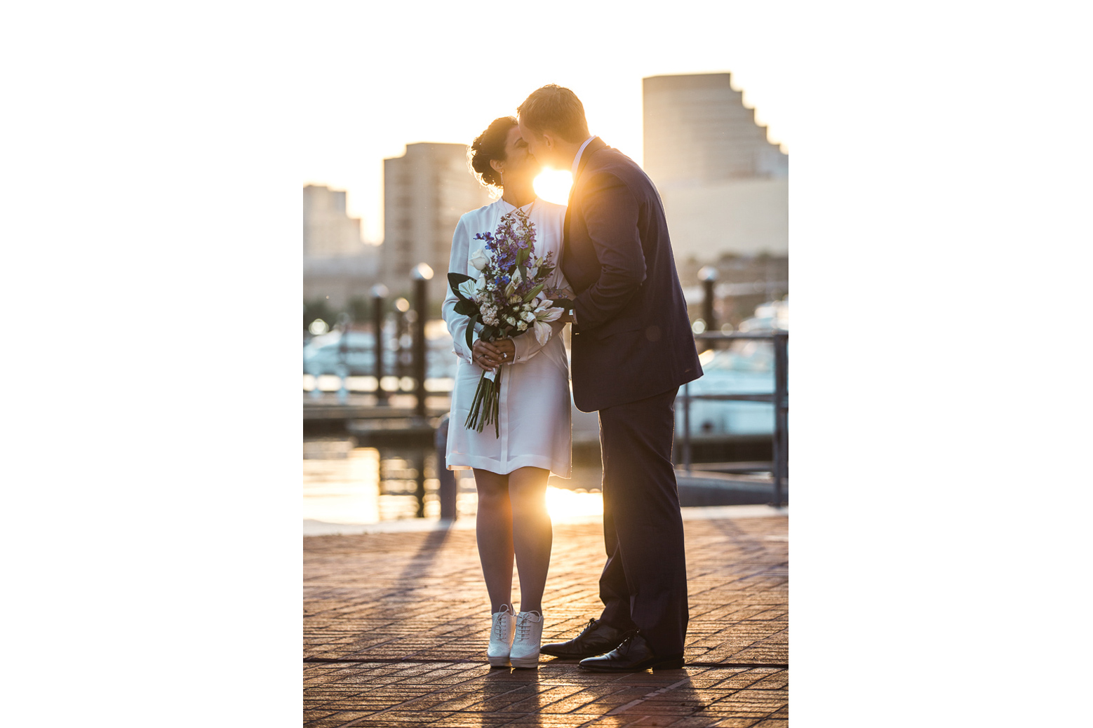 Couple in front of sunset