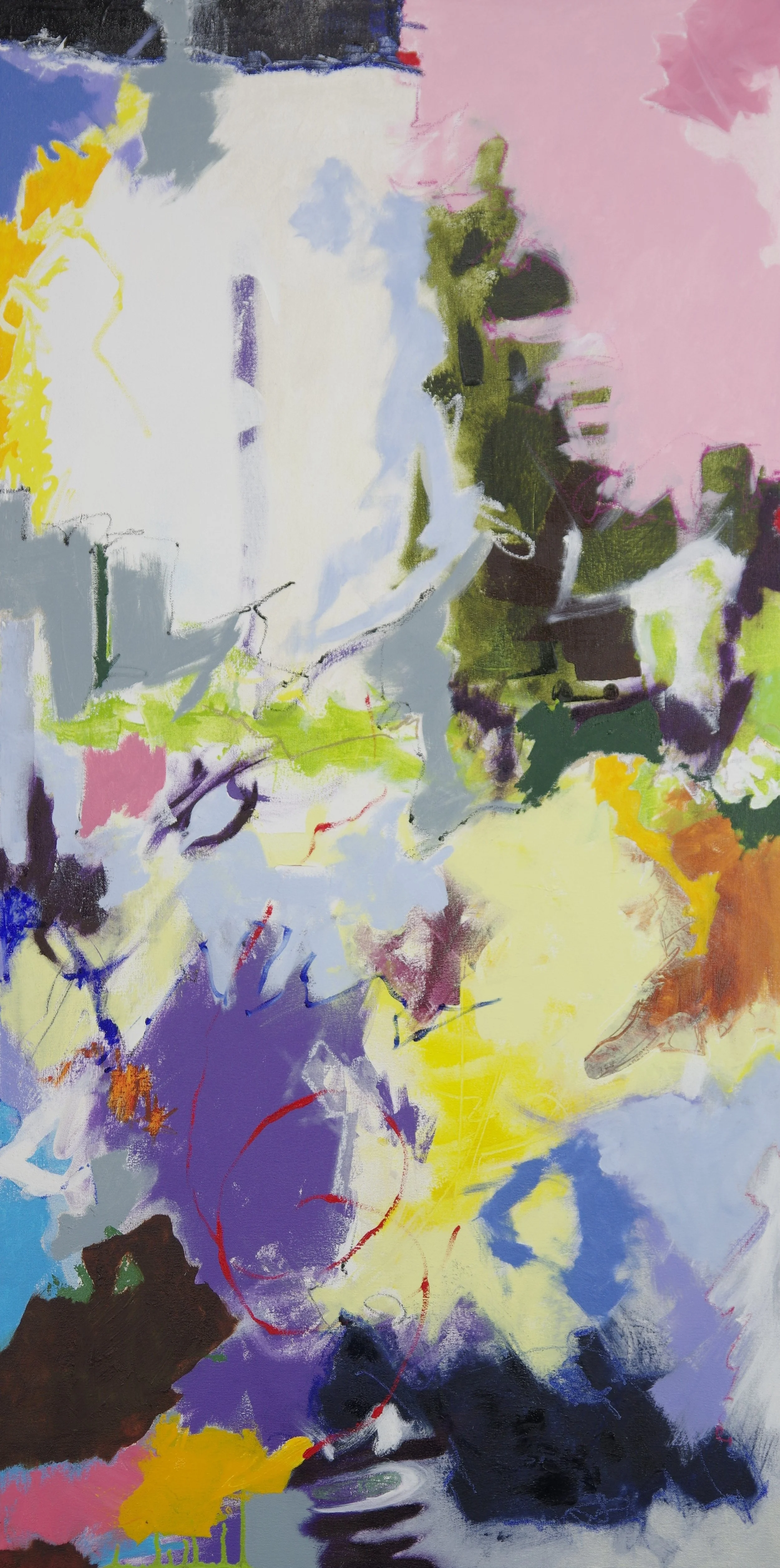 Ghostly Declarative, Oil on Canvas on Board, 24 x 48; Available at Modern Arts Midtown