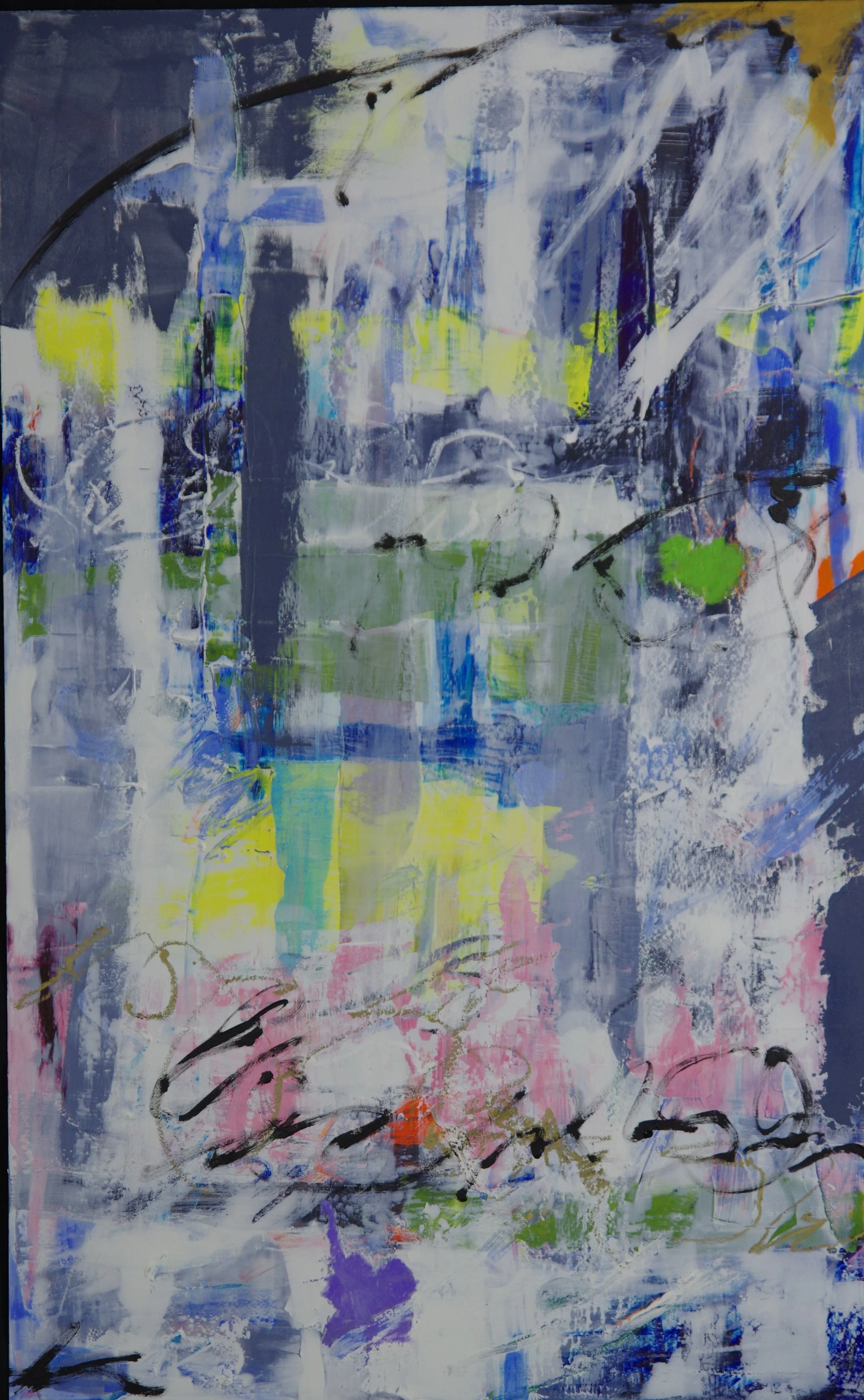 Unpredictability of the Wayward Line; Oil on Aluminum Panel; 24 x 32; Sold