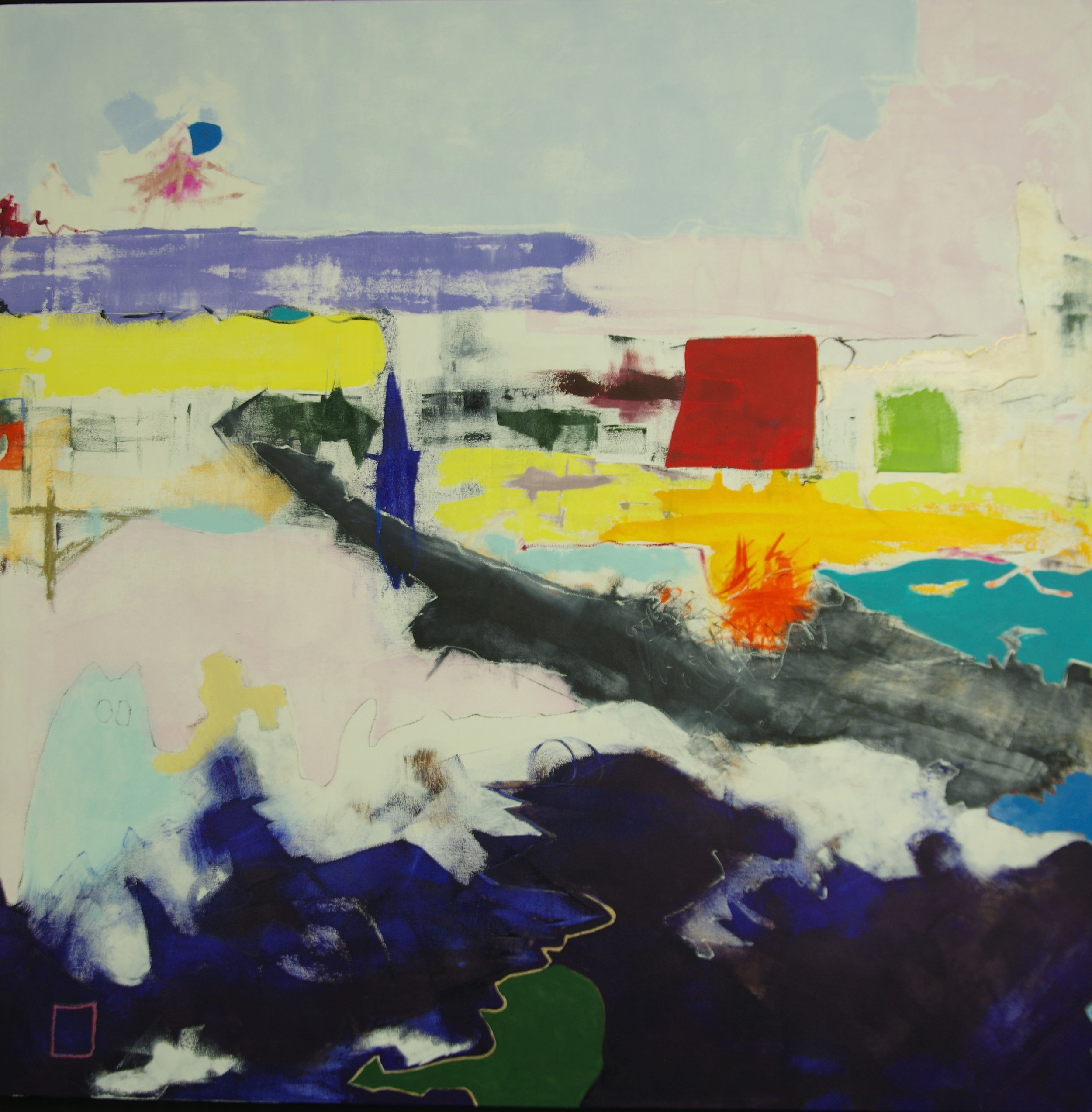 Whoot; Oil on Mounted Canvas; 48 x 48; Available at Modern Arts Midtown