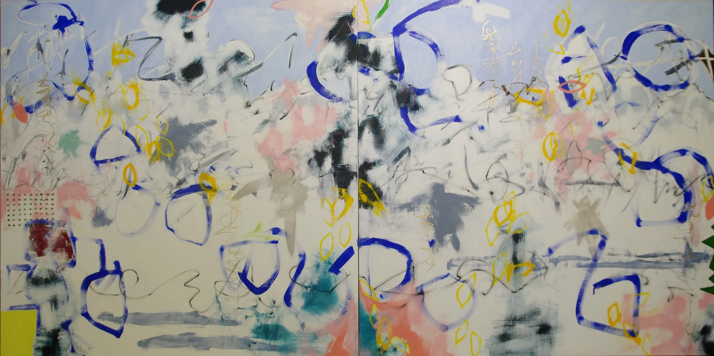 An Eye not told what to see, sees more; Oil on Canvas on Panel; 96 x 48 diptych; available at Olson-Larsen Galleries