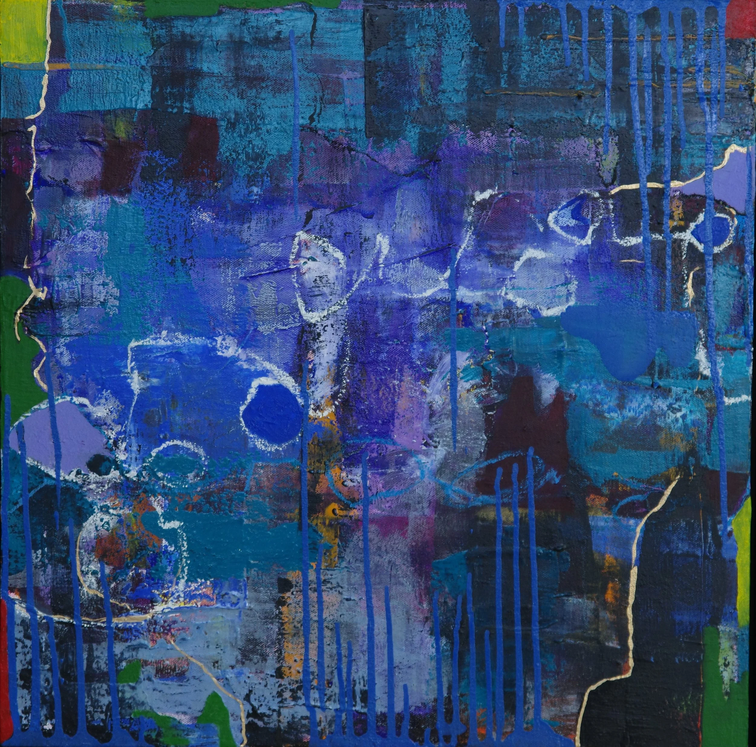 Struggling up; Oil on canvas on panel; 17 x 17 (framed); available