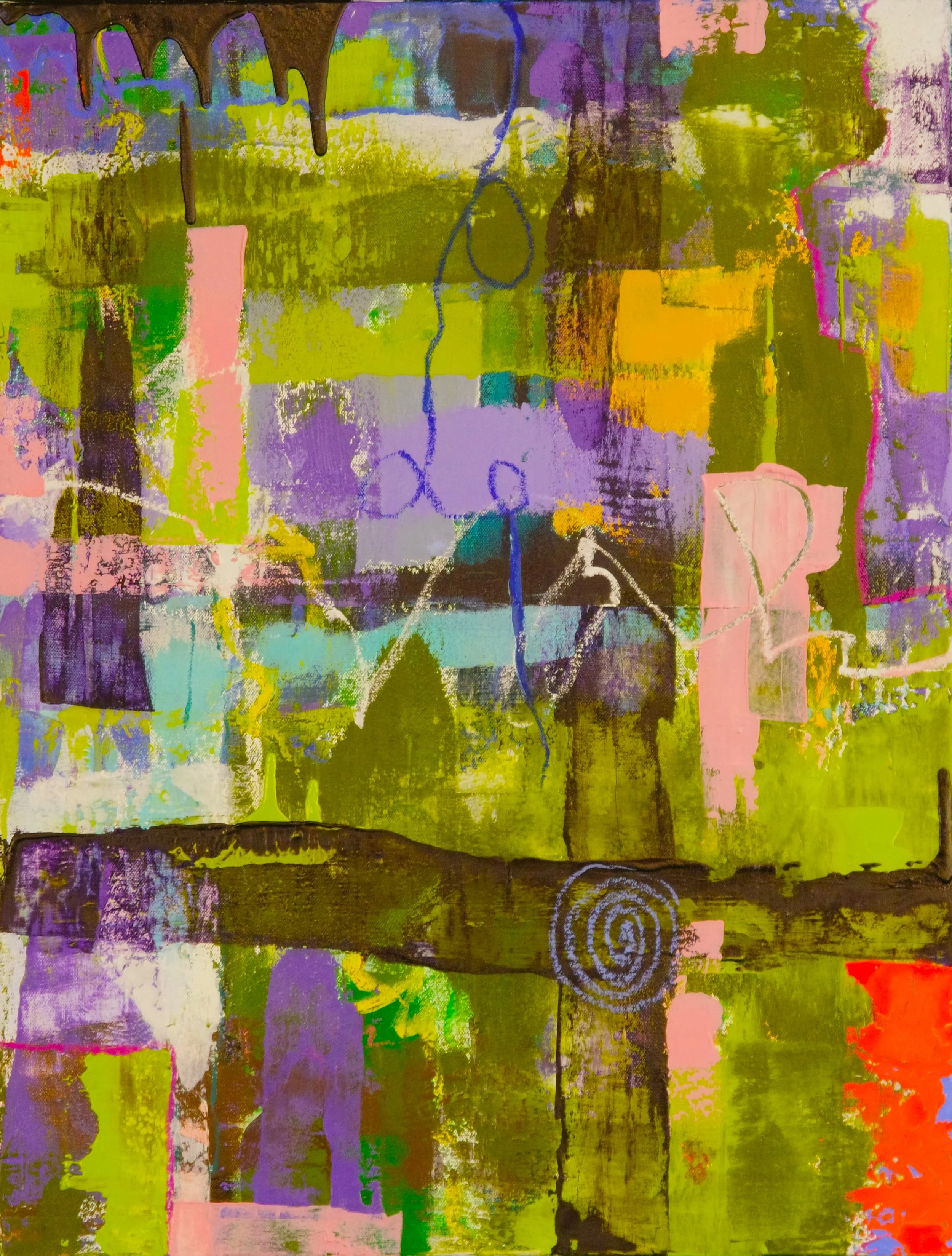 Crossroad I; Oil on Canvas on Panel; 23" x 18" (framed);  Available