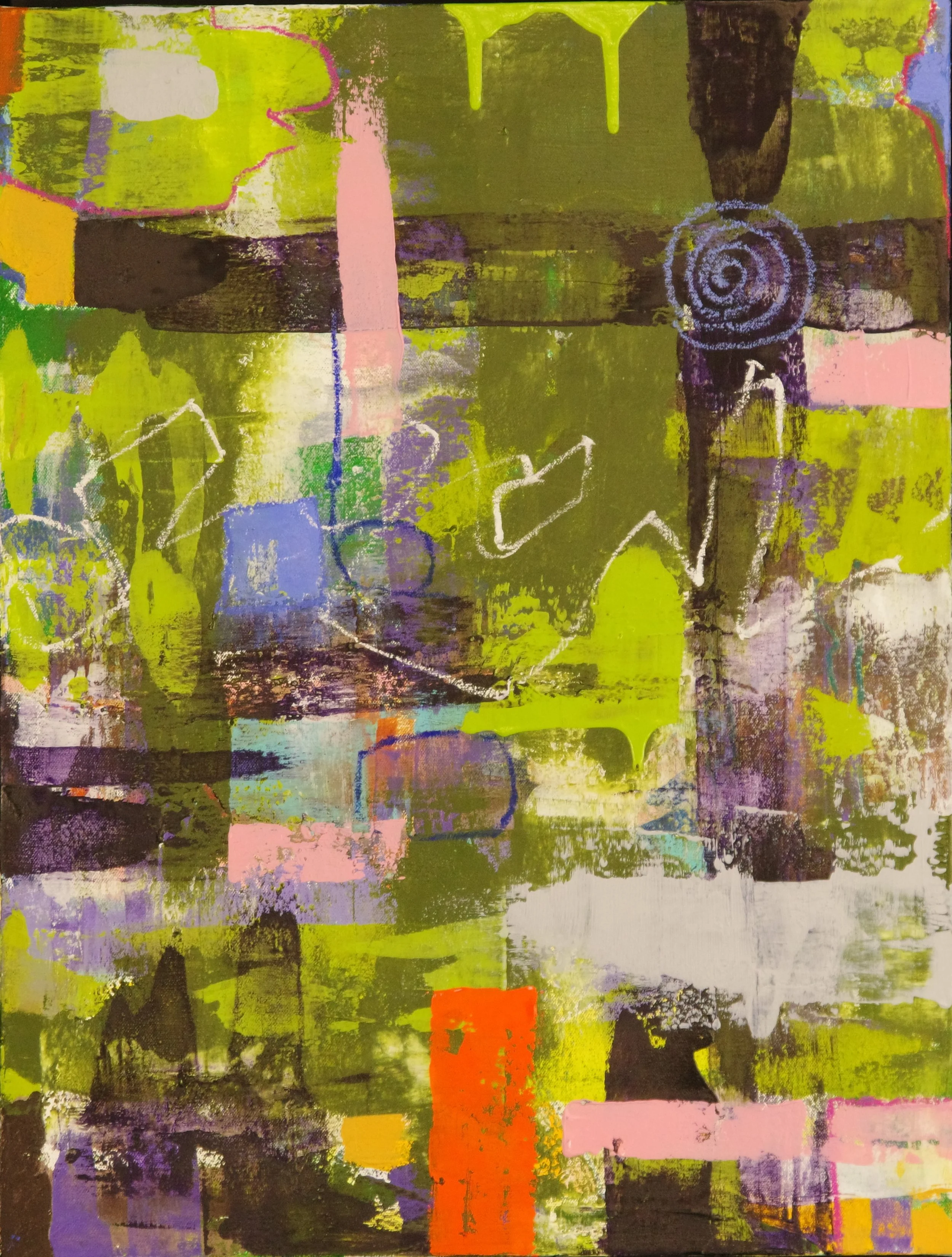 Crossroads II; Oil on Canvas on Panel; 23" x 18" (framed); Available