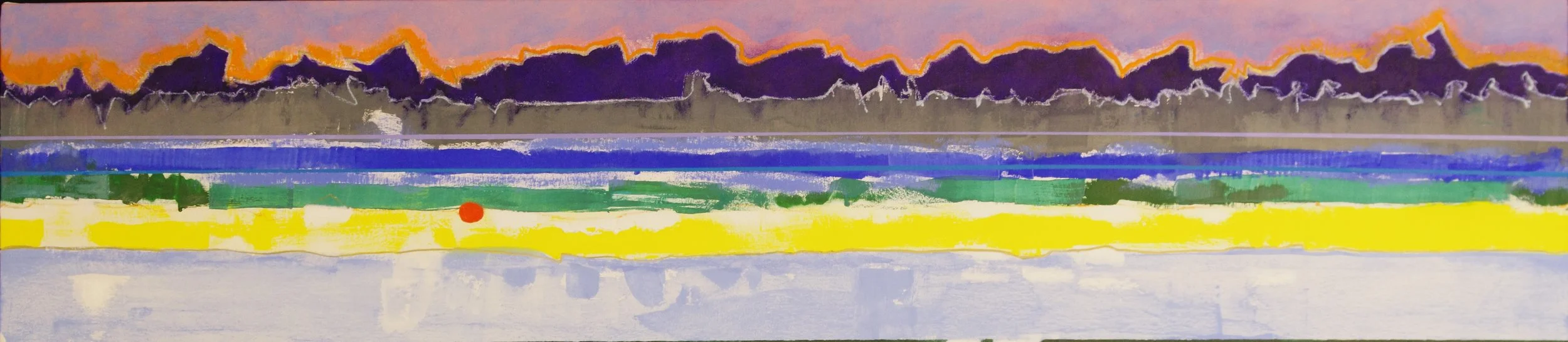 Sun's Parting Kiss; Oil on Canvas on Panel; 12" x 56"; Available