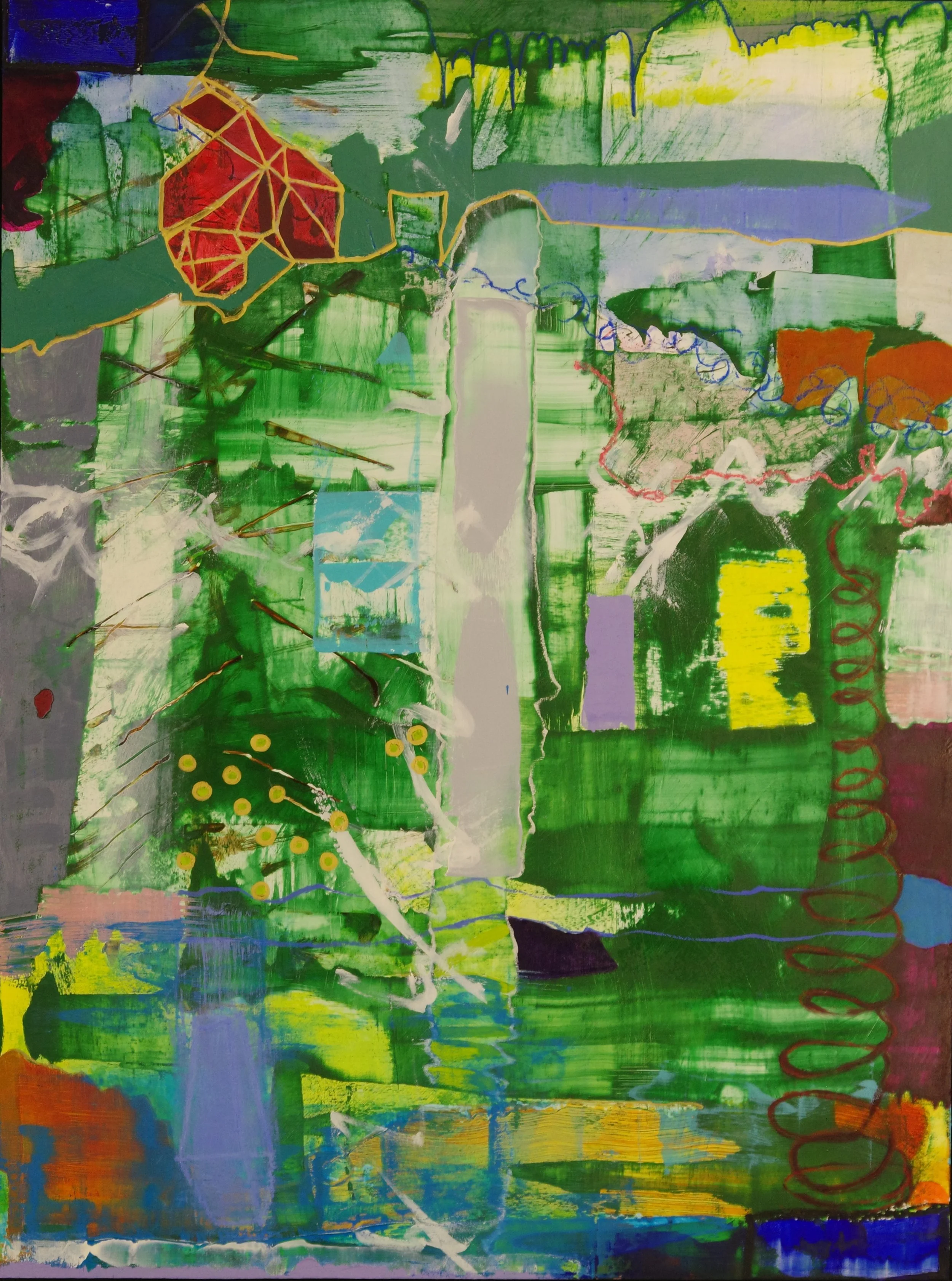 la couleur verte; Oil on Aluminum Panel; 24" x 32"; Sold