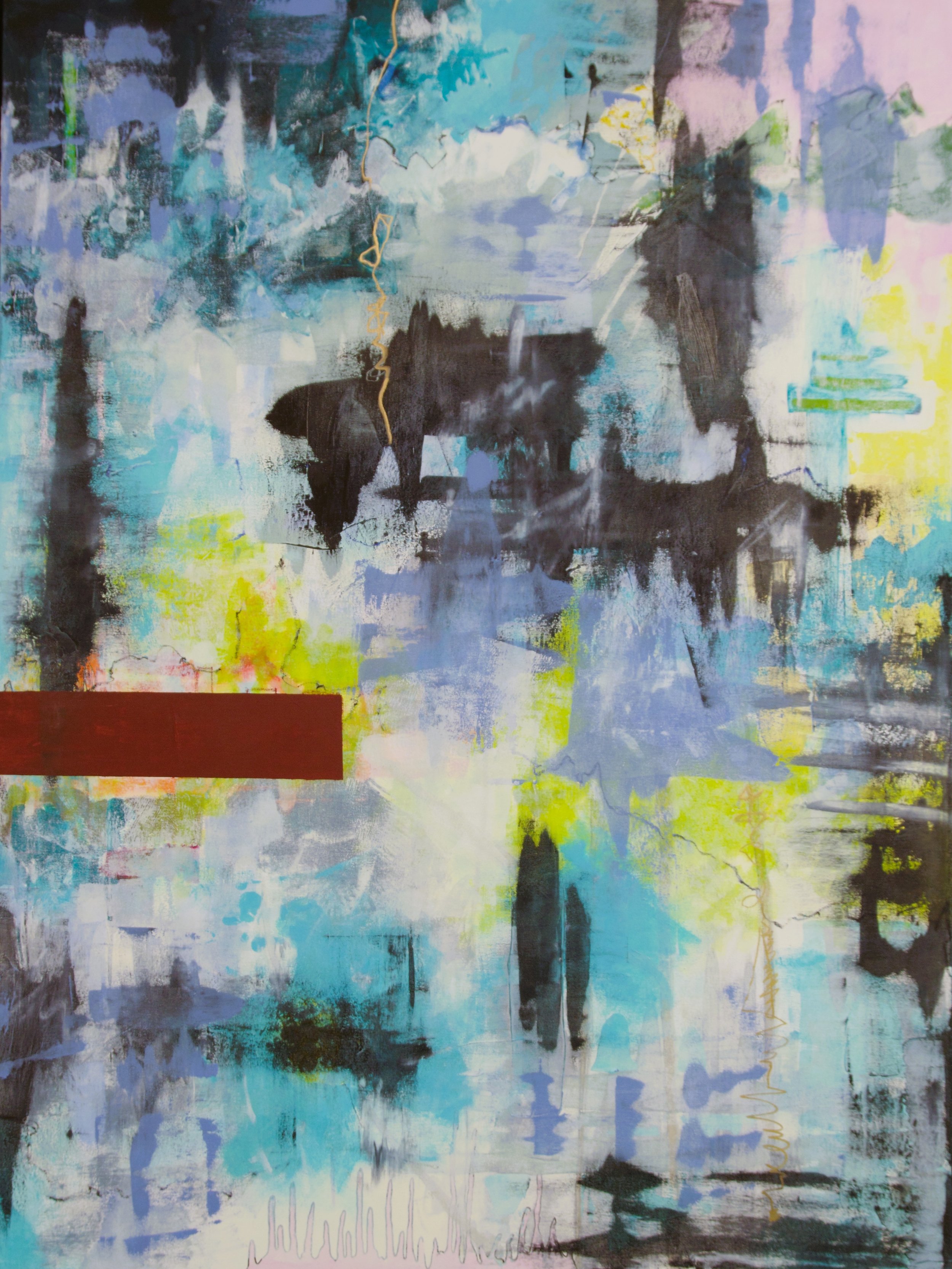 Gold Mountain II; Oil on Canvas on Panel; 36" x 47"; Available at Modern Art Midtown