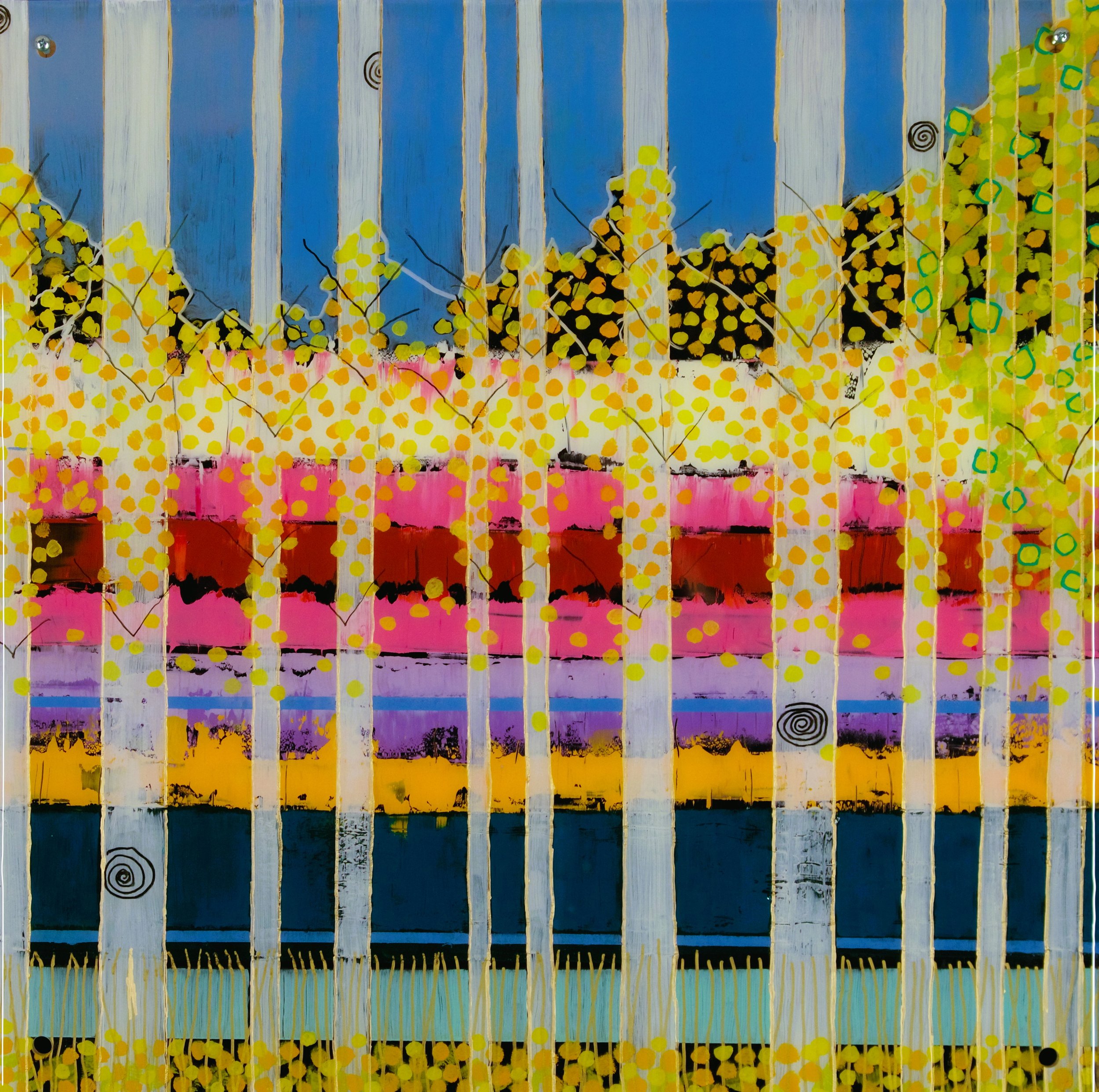 Haiku of Fall; Oil on Pexiglass; 24" x 24"; Sold