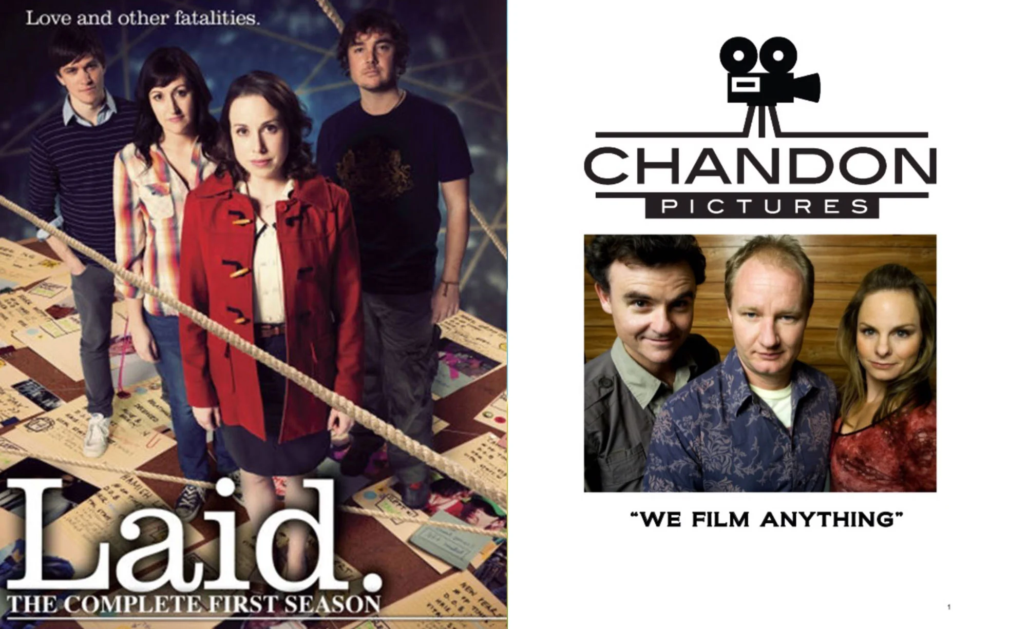 COSTUME DESIGNER: LAID, 6 PART COMEDY SERIES ABC, 2010 COSTUME DESIGNER: CHANDON PICTURES 2, 6 PART COMDEY SERIES, THE MOVIE NETWORK 2008