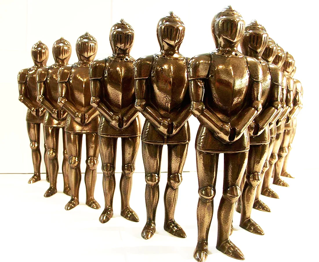 Bronze knights statues