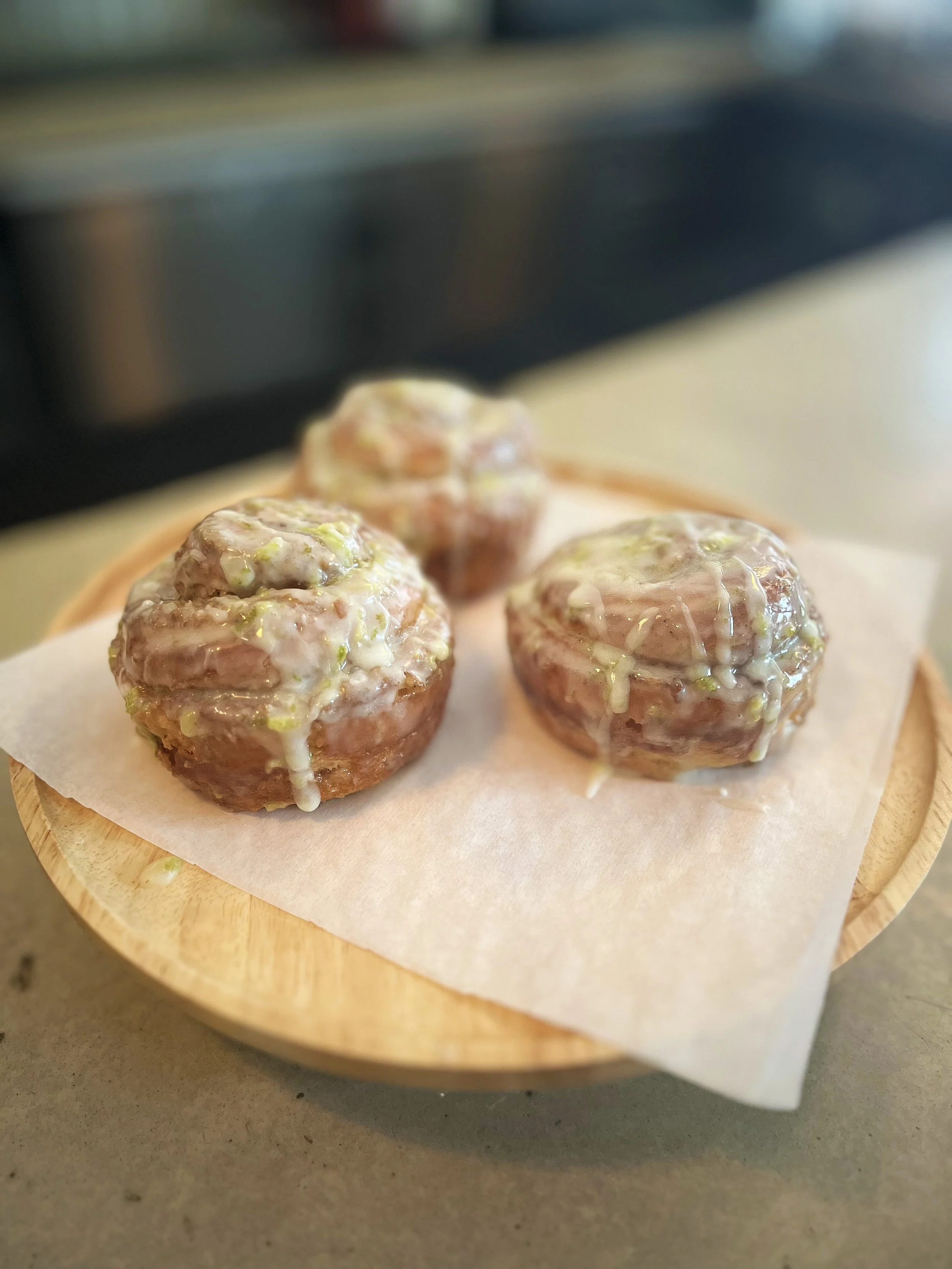 Lime Cardamom Glazed Bun | $7