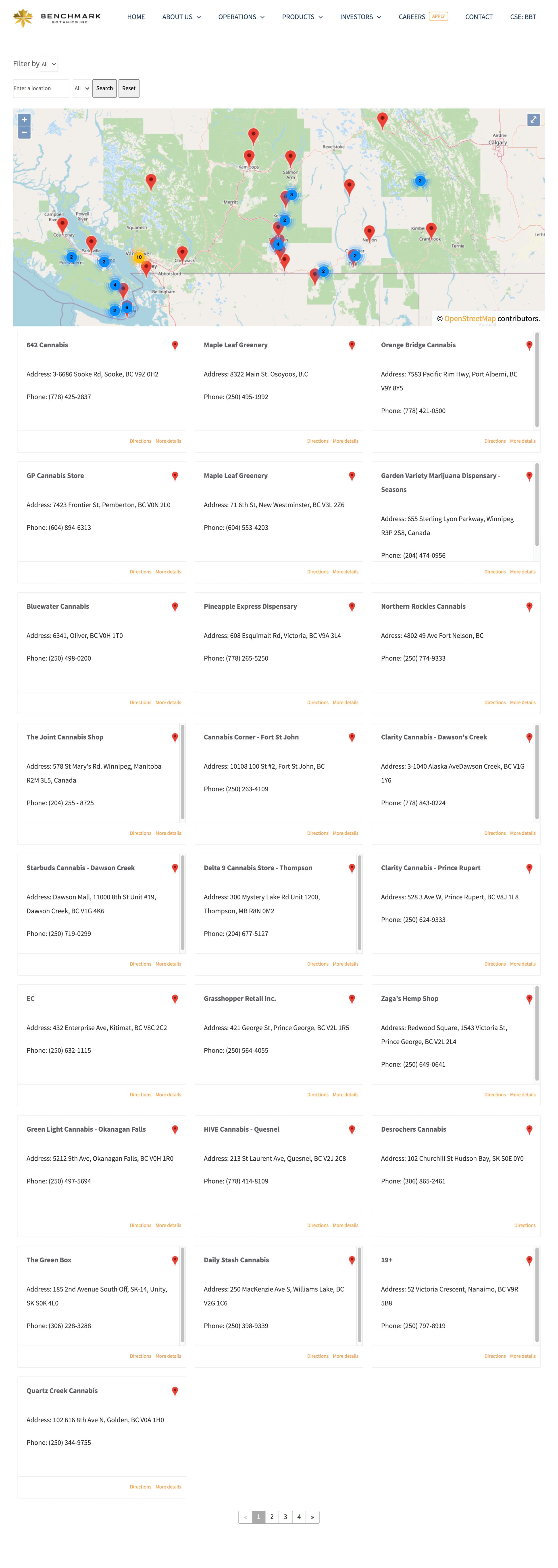 Benchamrk Botanics Inc. - Where to buy