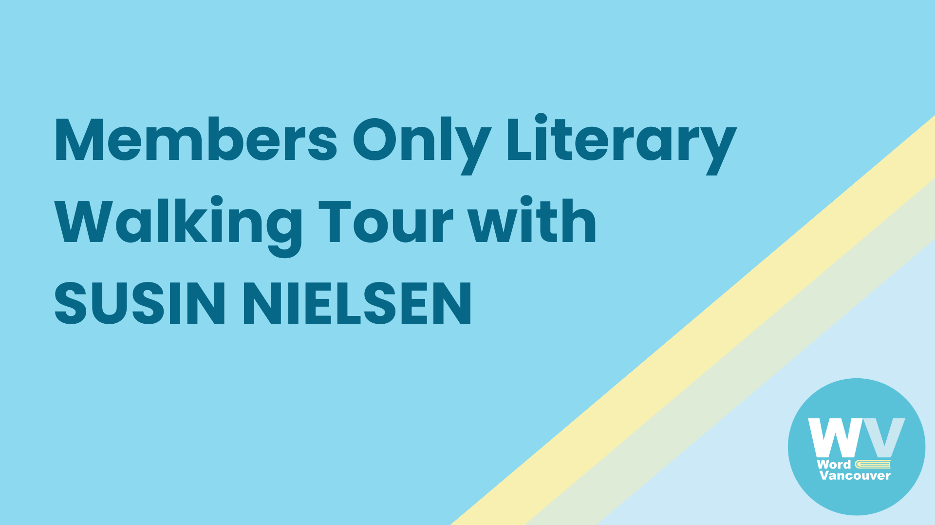 Members Only Literary Walking Tour with&nbsp;SUSIN NIELSEN