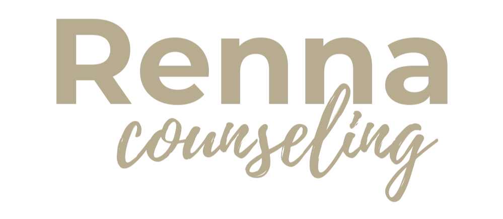 Text graphic that says 'Renna counseling' in beige, stylized font.