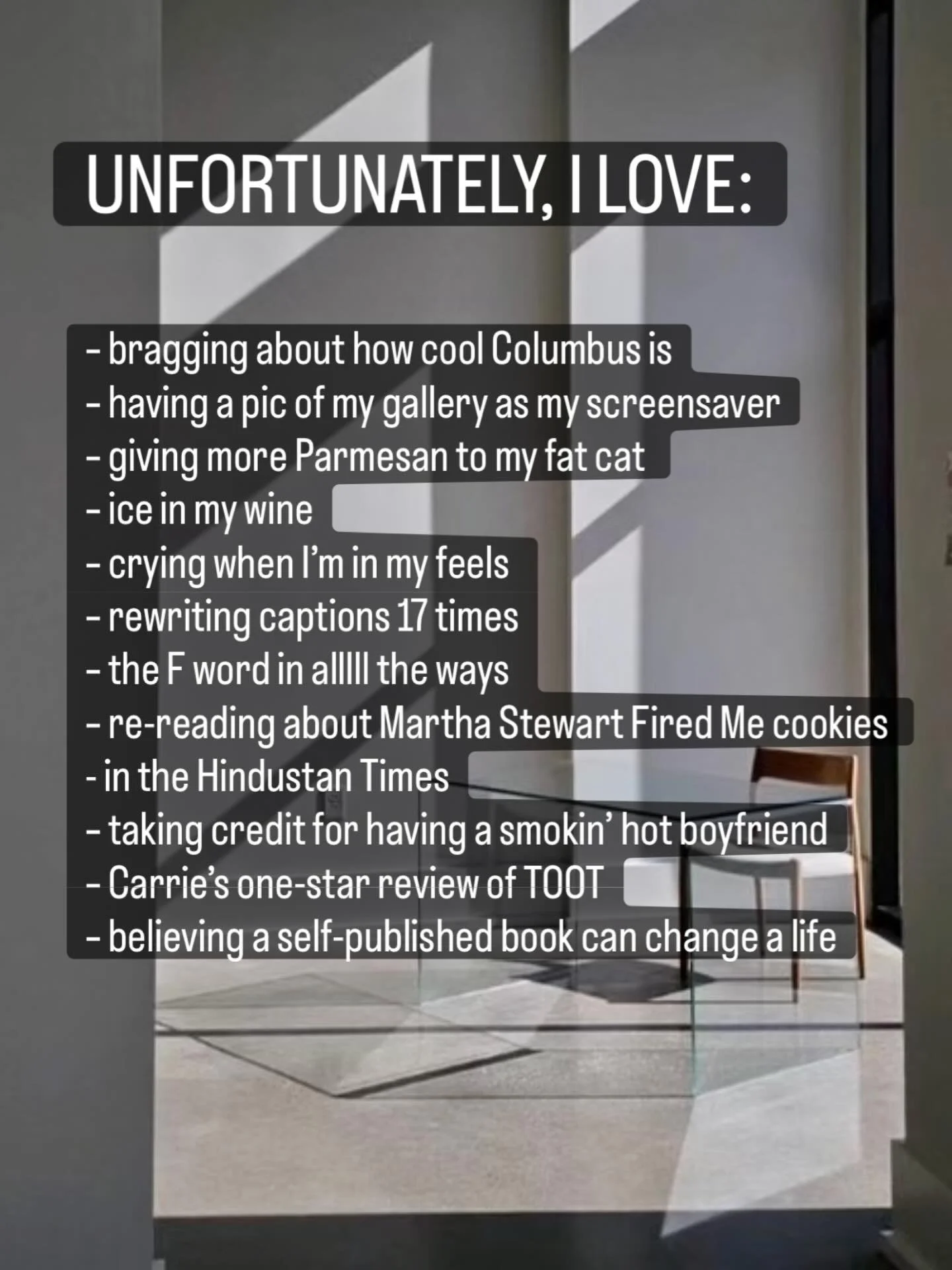 Unfortunately, I do love&hellip; all of this nonsense. Please don&rsquo;t make me pick between ice in my wine and Carrie&rsquo;s one-star review. 🤷&zwj;♀️⭐️

#UnfortunatelyILove
#SelfAware
#IndieAuthorLife
#ArtIsJoy