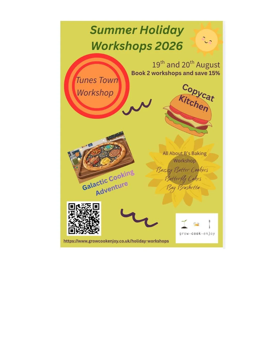 Booking for summer Holiday workshops is Now Open! Holiday fun for budding chefs!