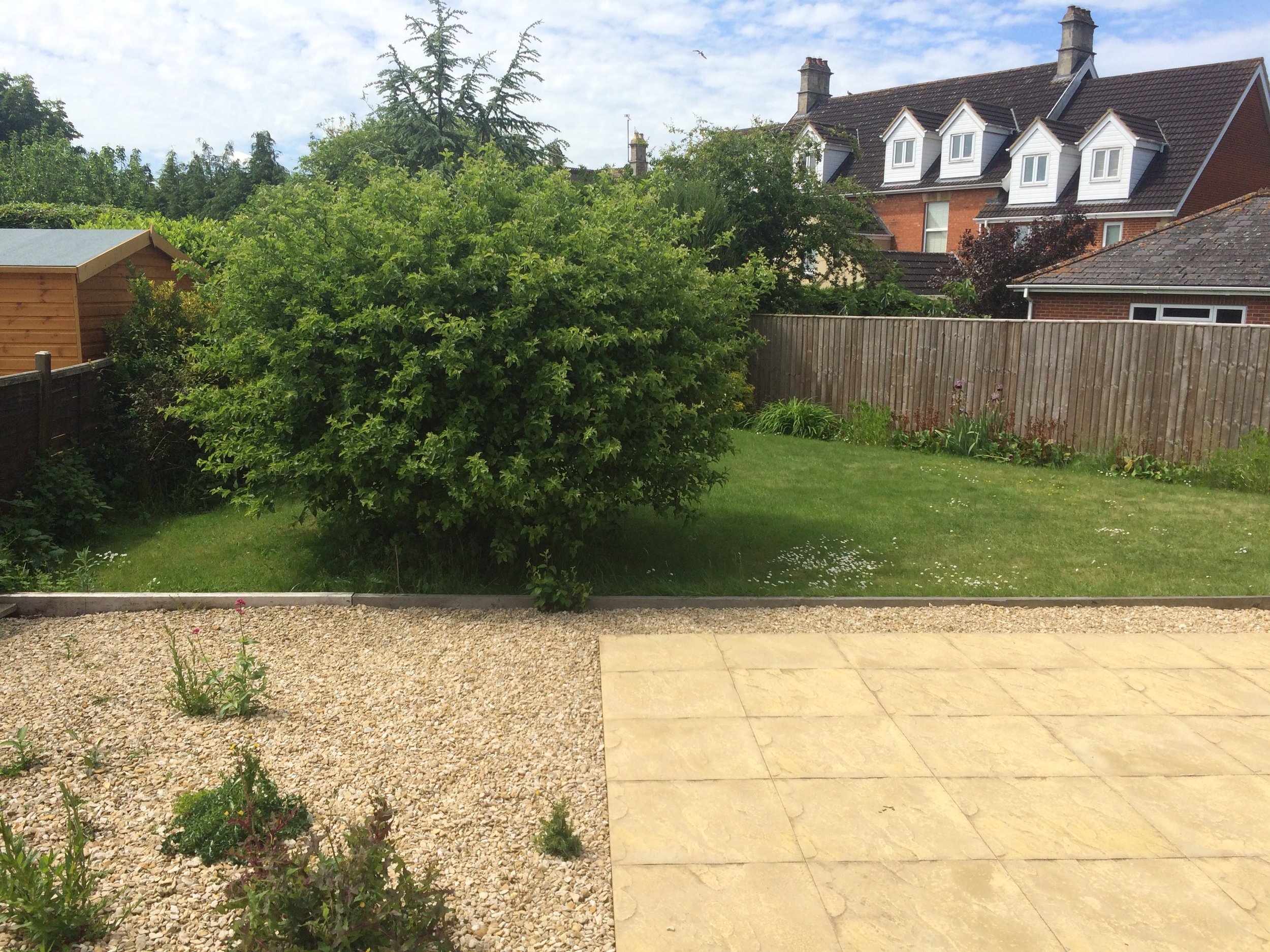 This basic garden of lawn, patio & gravel didn't meet the needs of the disabled owner. A sensory garden was needed - something that could encourage movement through the space, with lots of stimuli for the senses. A complex brief, but one Green & Gorgeous was more than happy to take on.