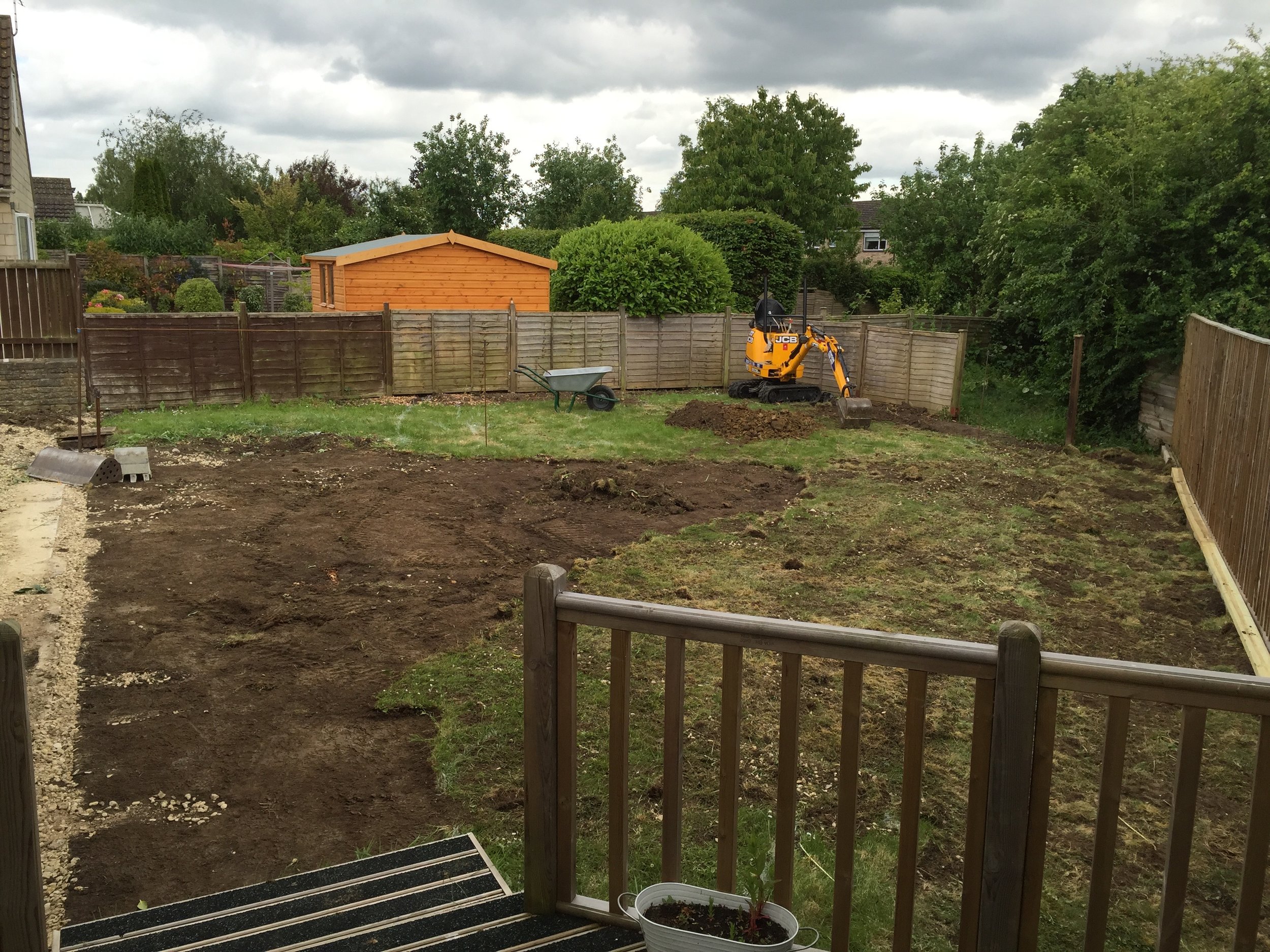The scraping begins and the complex shapes are marked out ready for building.