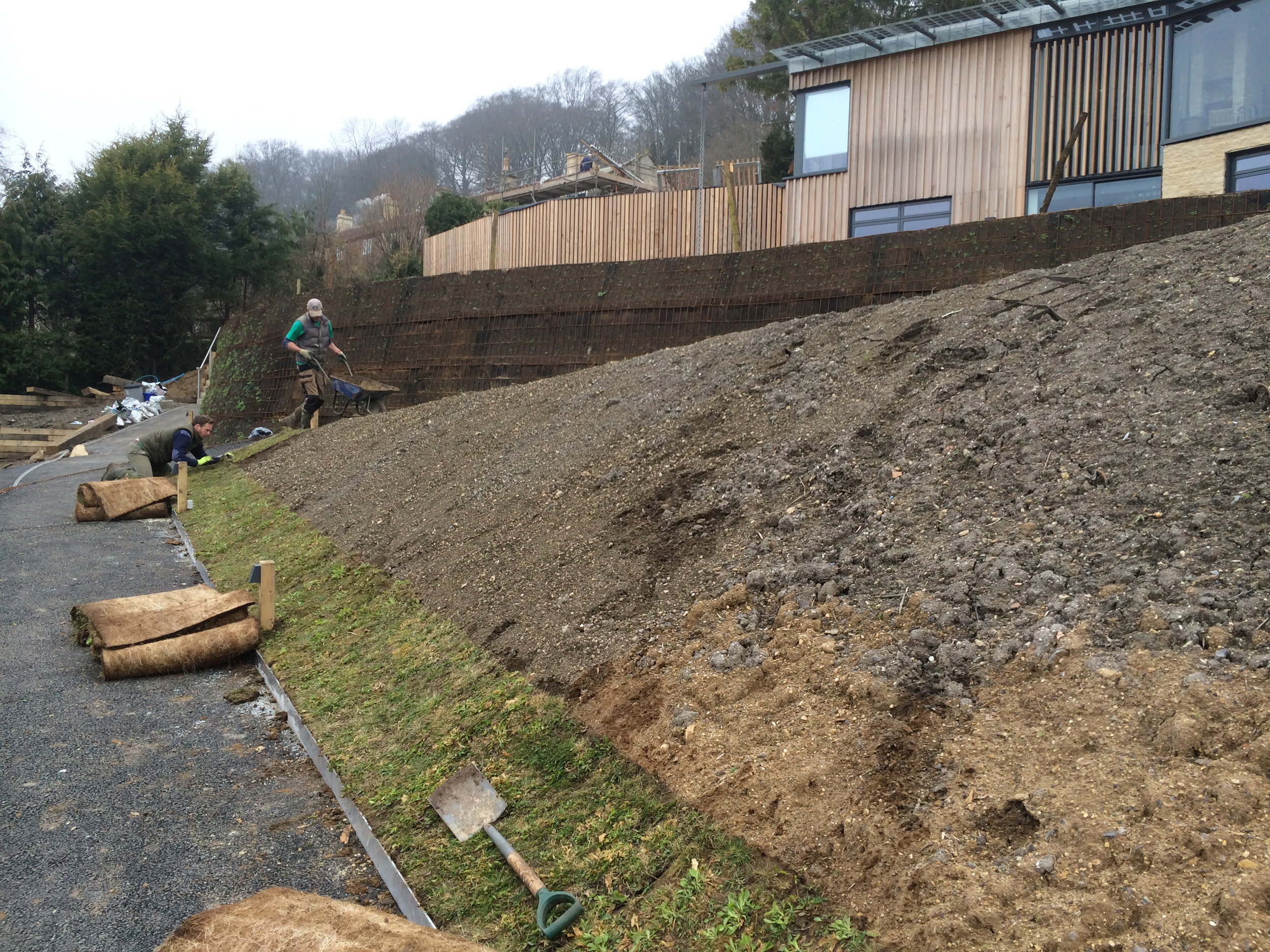 Green & Gorgeous suggested Wildflower Turf. A fabulous product that we have learned has great benefits in stabilisation of banks such as this.