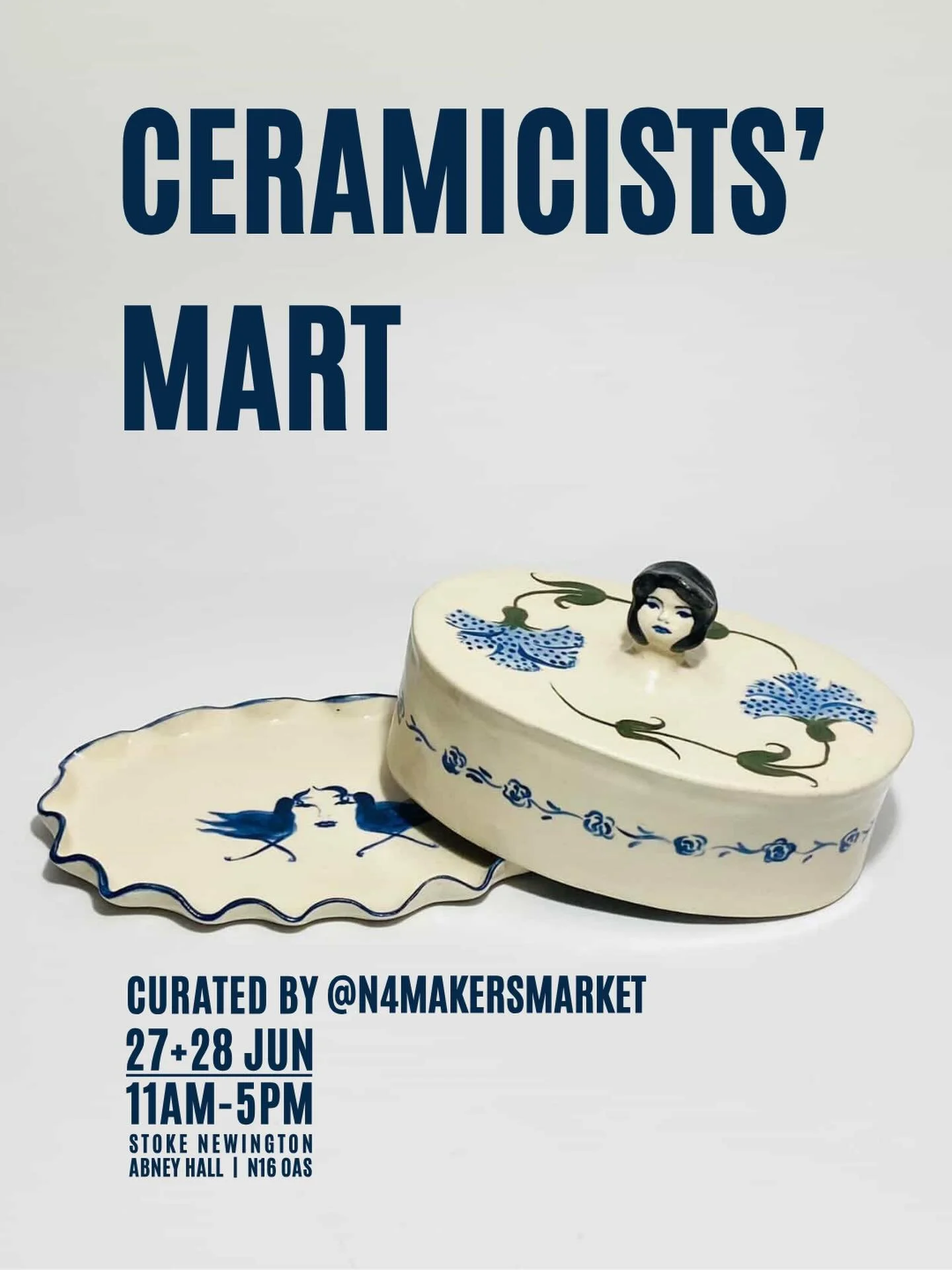 Very excited to be doing my first one of these at the end of the month too! 🥳 Will be there on the Saturday 🌝
 
Ceramicists&rsquo; Mart | Curated by @n4makersmarket
📅 JUN 27 + 28
⭐️ 60+ ceramic artists + potters
🏺 LIVE pottery wheel
🥙 Food + dri