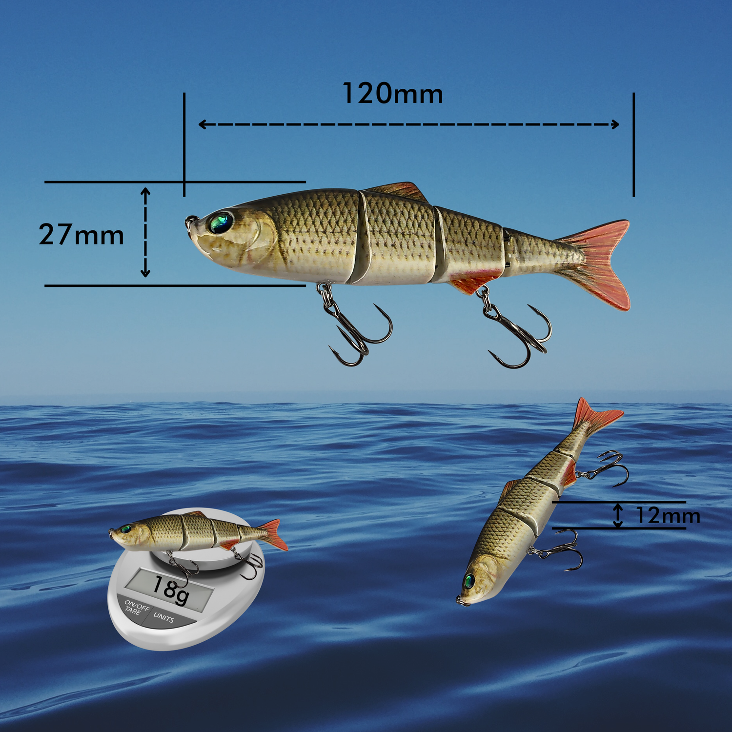 Swimbait Fishing Lure 12cm (Black/Cream) — Whistytwig