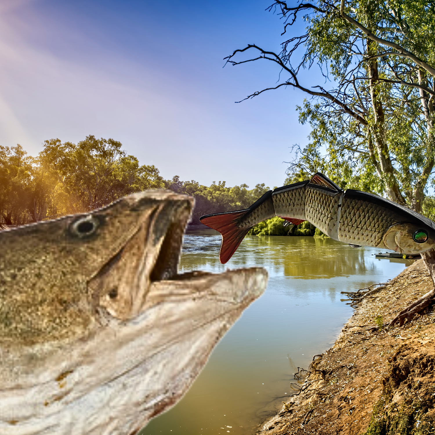 Swimbait Fishing Lure 12cm (Black/Cream) — Whistytwig