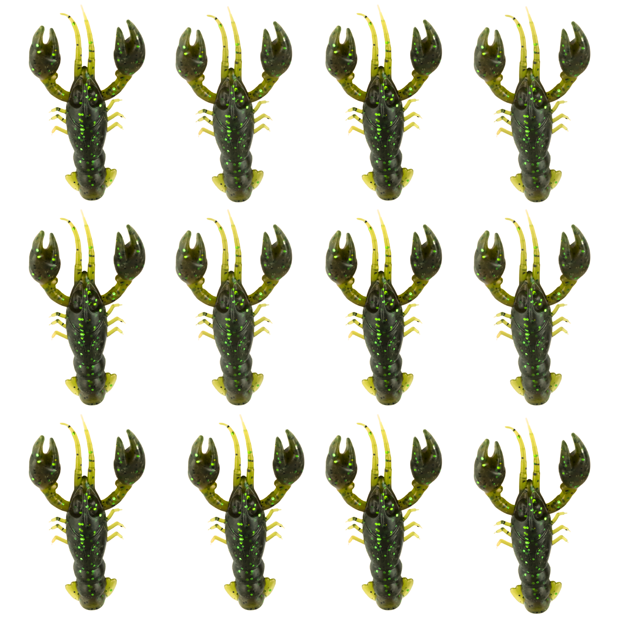 5cm Natural Lifelike Yabby – Pack of 12, Dark Green
