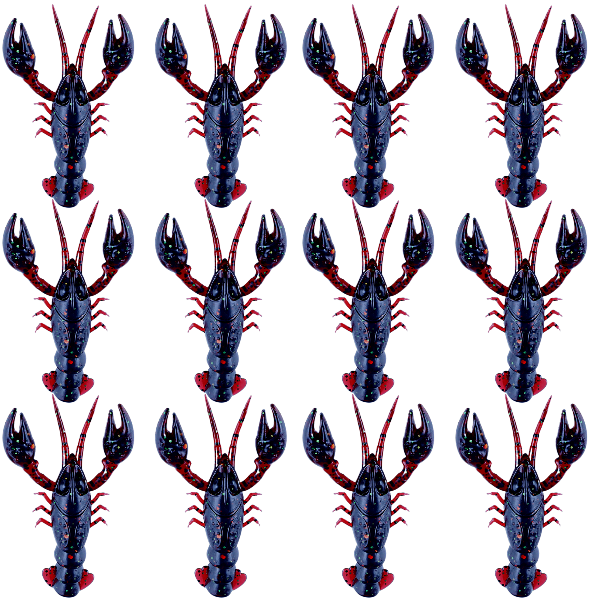 5cm Natural Lifelike Yabby – Pack of 12, Deep Red