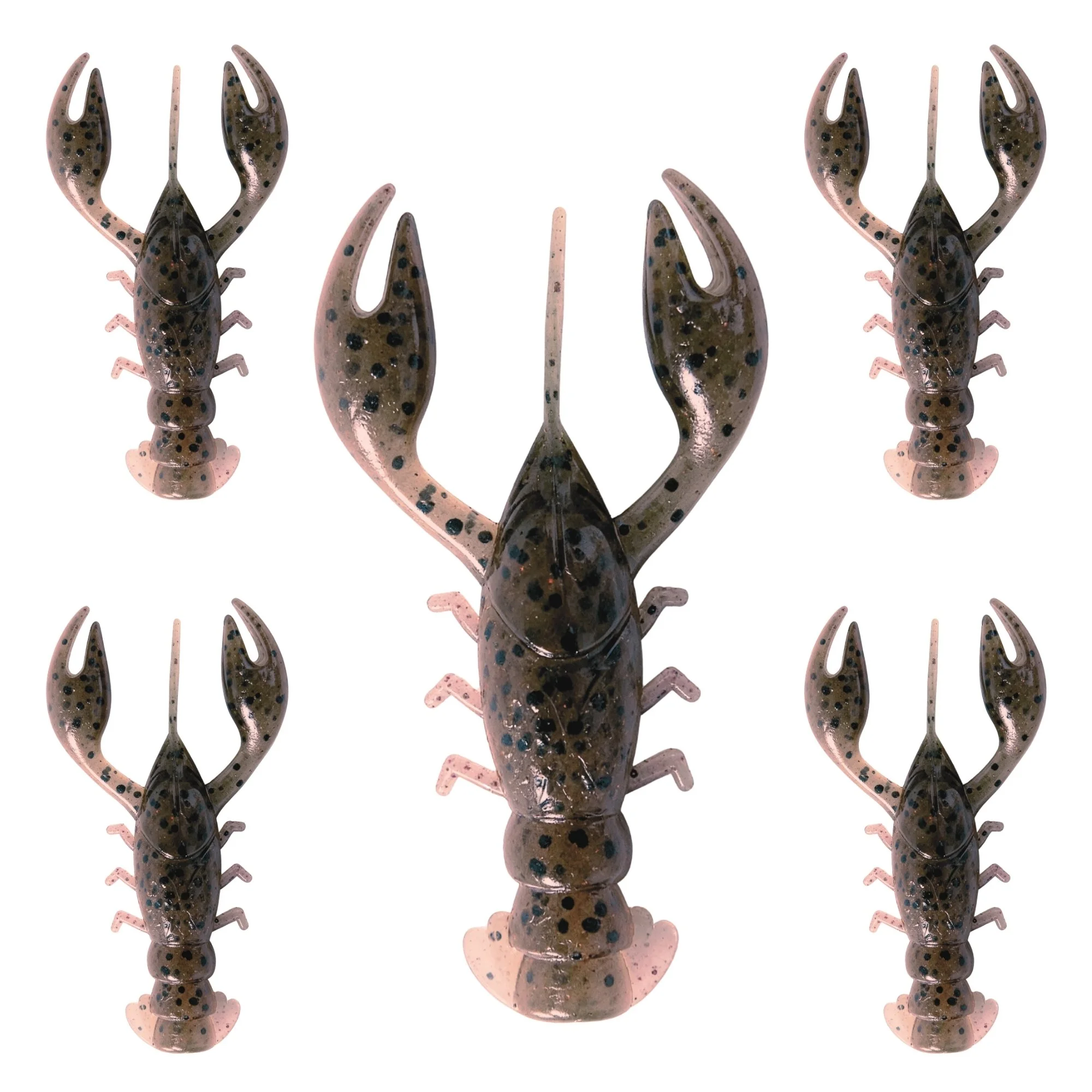 Whistytwig Soft Plastic Crayfish Lures – 6.5cm, Pack of 5, Brown/Purple