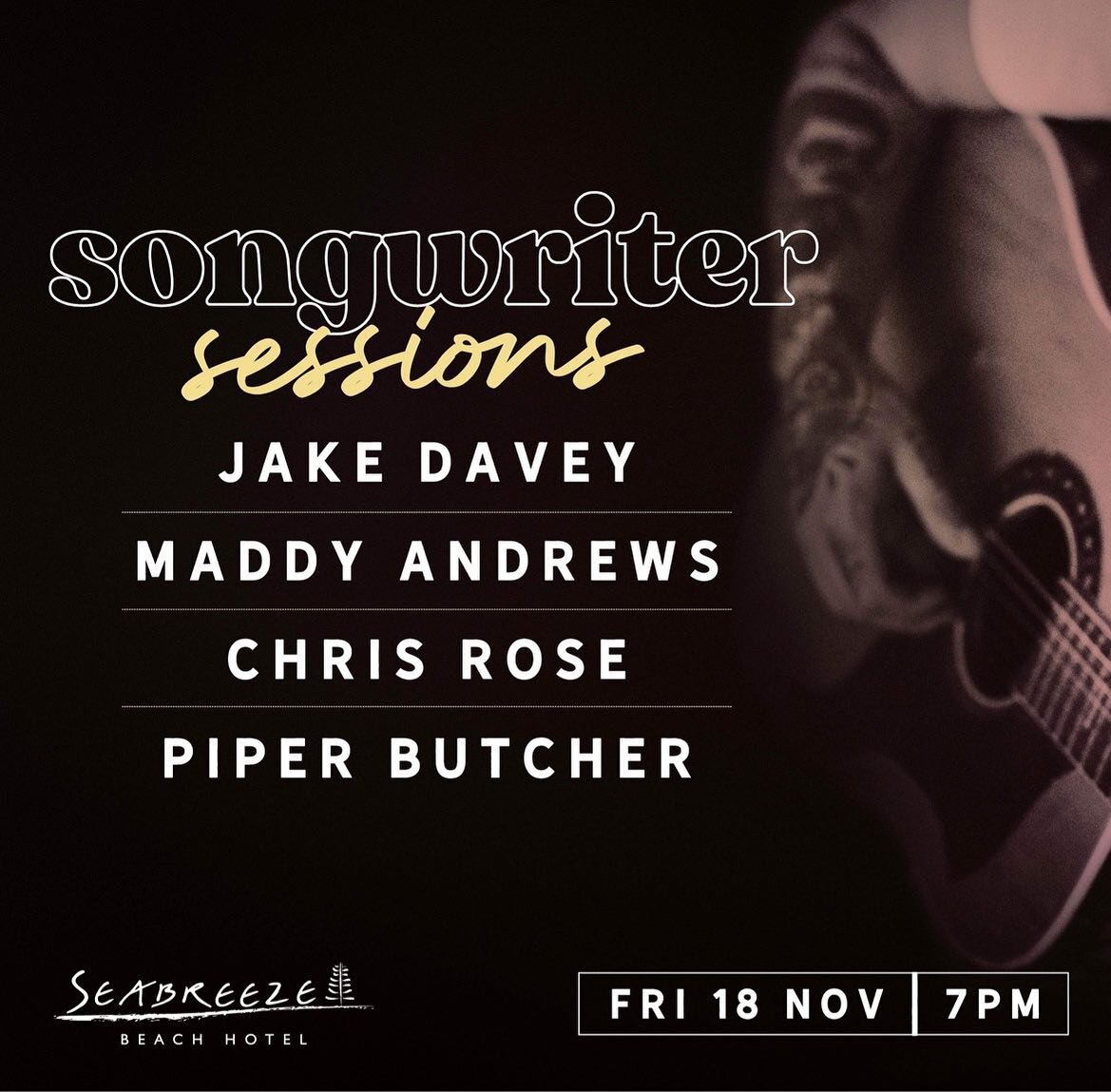 This November we are bringing the Songwriter Sessions to a brand new location with some very talented new artists in the line up. Grab you tickets in my bio. ✨