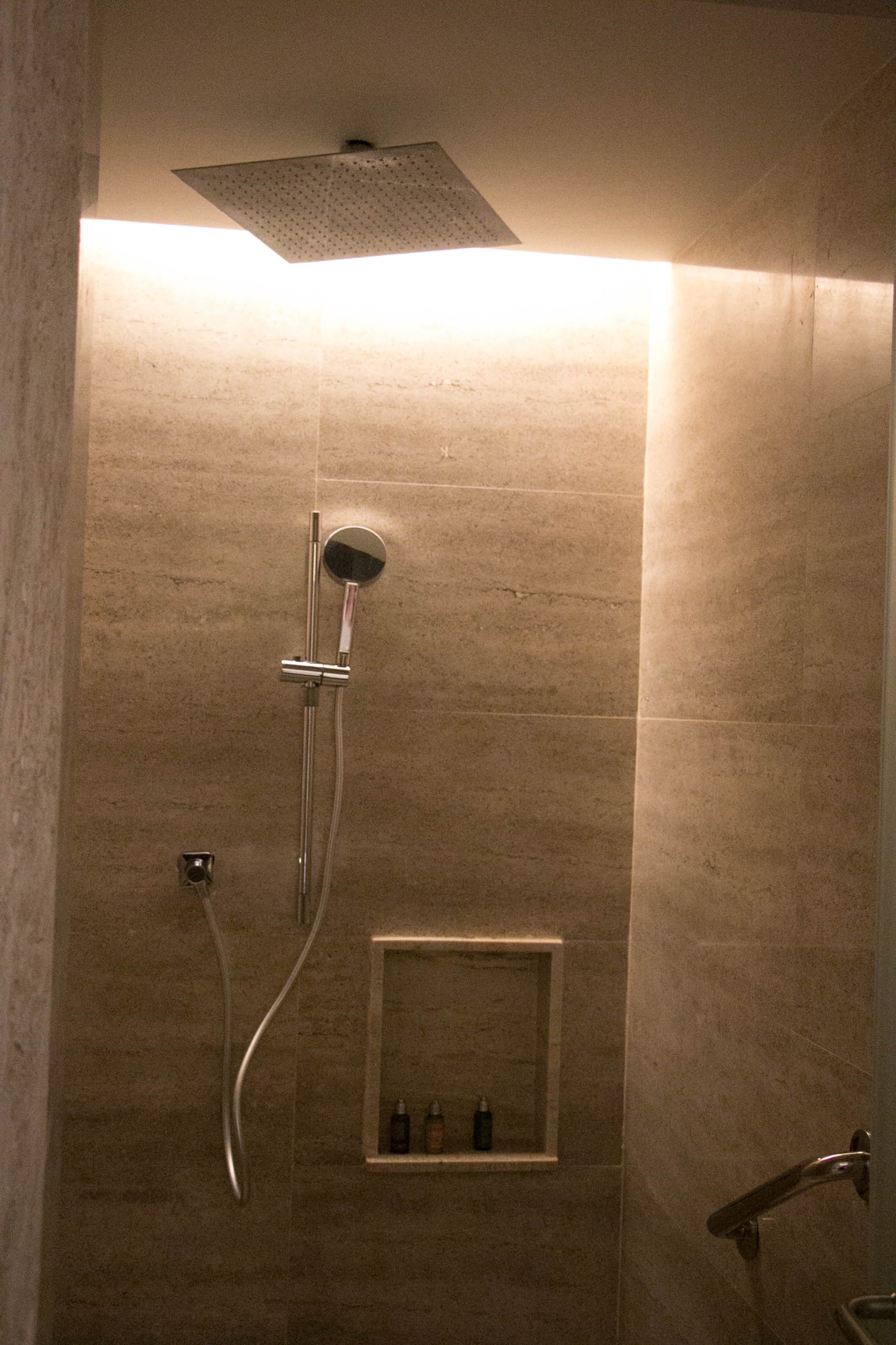 Our Shower with the ran drop faucet