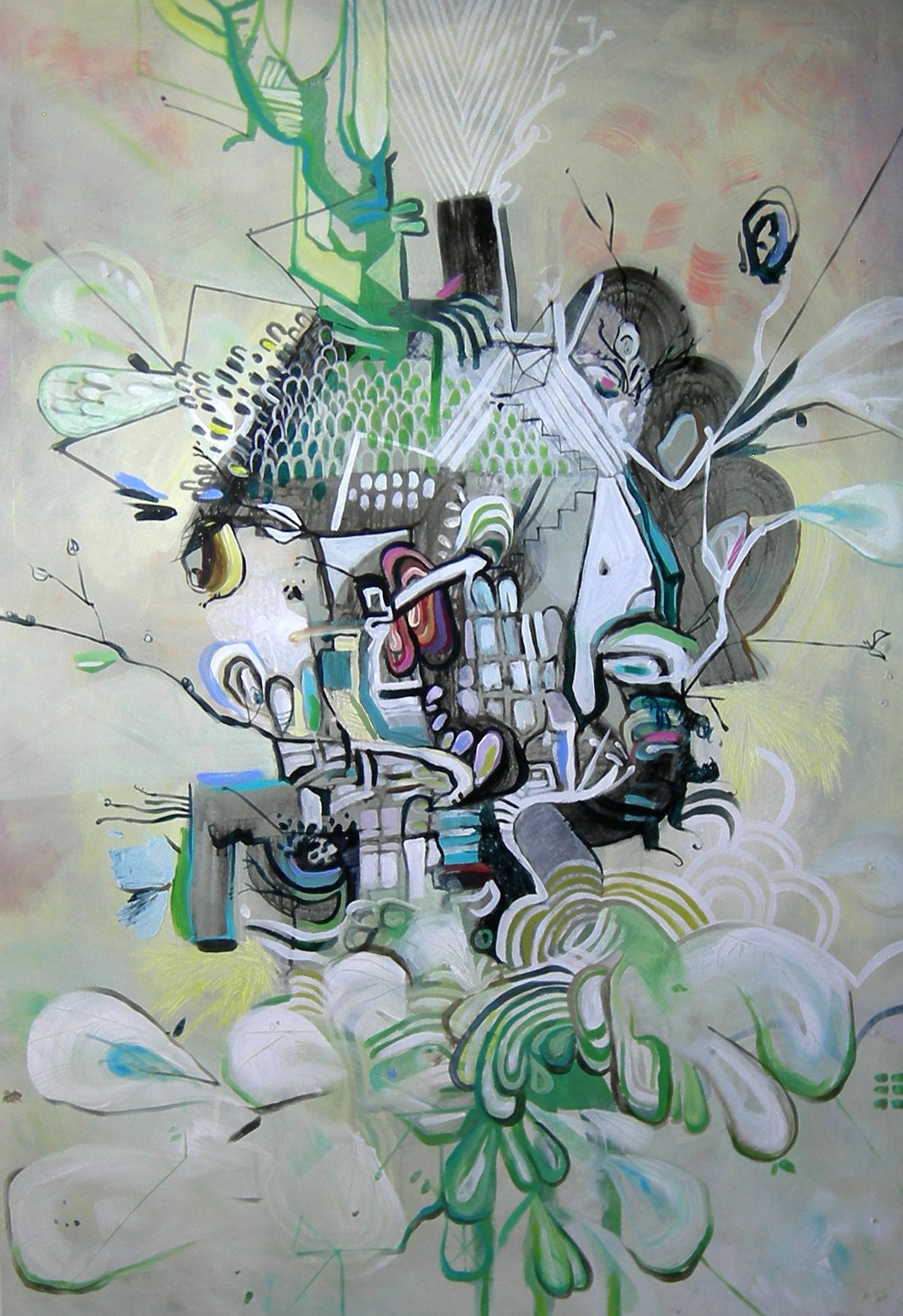 Resources 1. Acrylic on panel. 52 x 36 in.