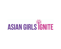Logo for Asian Girls Ignite with purple and pink text