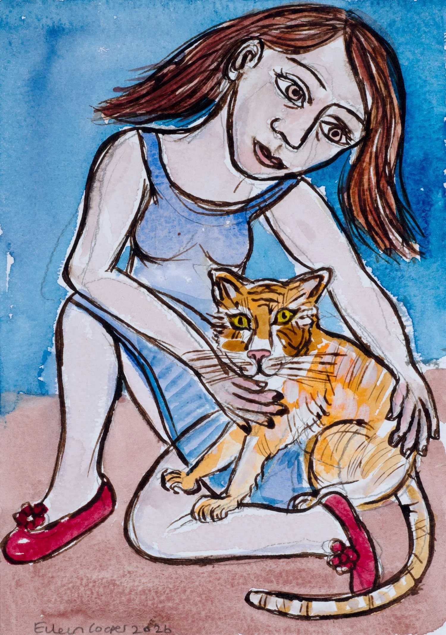 eileen-cooper-2026-furry-friend-iii-ink-watercolour-21x15cm-oliver-projects-gallery.jpg