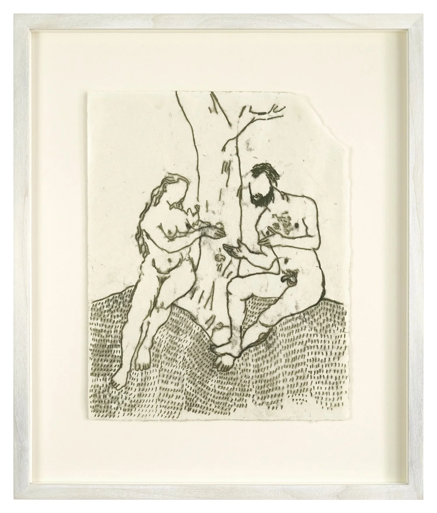 Jake Garfield, Woman Offering Man a Snack (Green), 2026