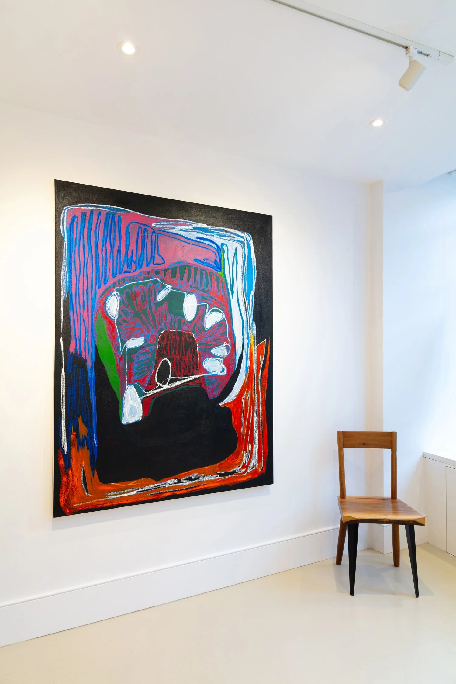 Siphiwe Mnguni painting at Oliver Projects Gallery.